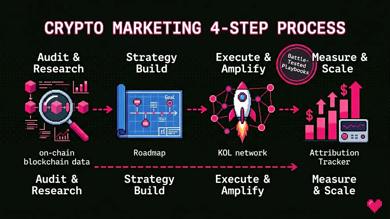 Crypto marketing process and workflow