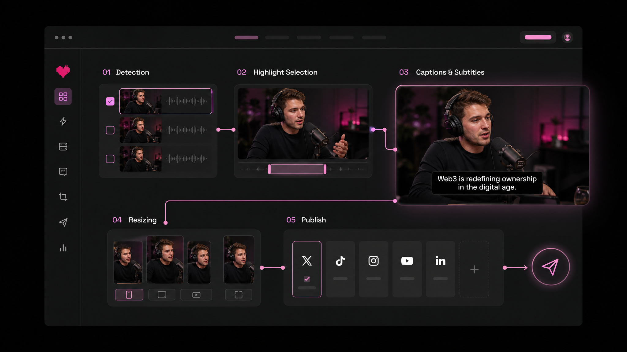 Four-phase crypto clipping campaign workflow — strategy, clipper activation, wave-based distribution, real-time reporting — designed for token launches