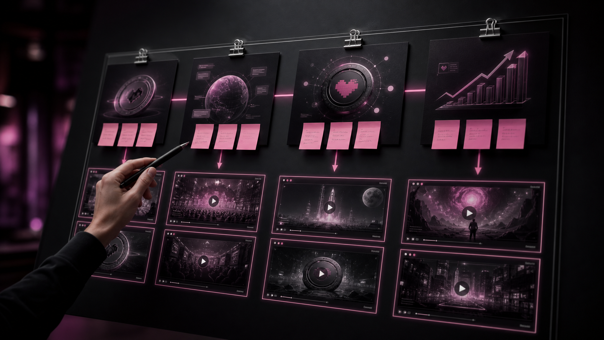 Anatomy of a 30-day token launch clipping campaign showing pre-launch teaser wave, launch day saturation, and post-launch holder education phases