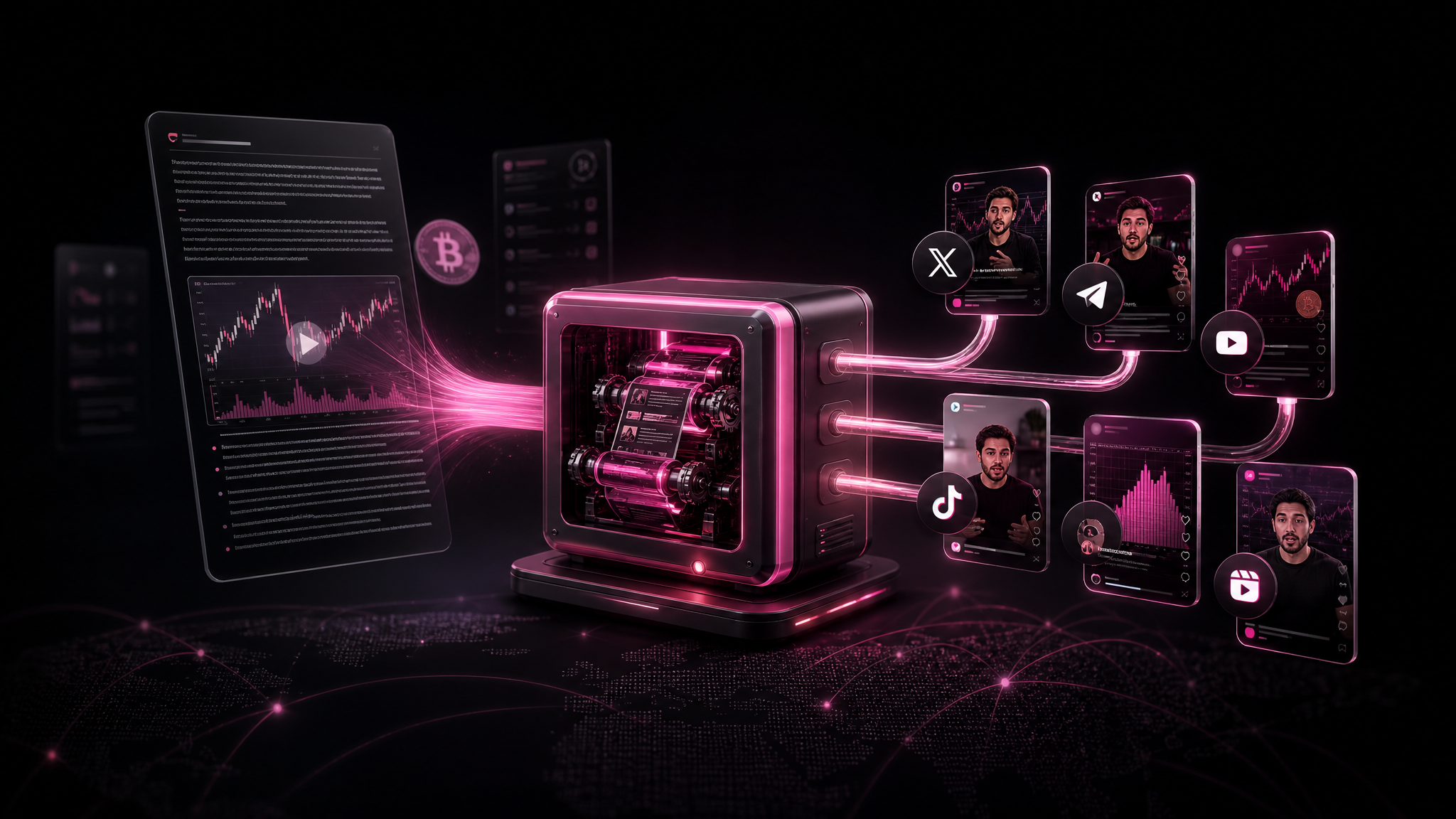 LuvKaizen crypto clipping agency dashboard showing short-form distribution across TikTok Reels and X for a Web3 token launch