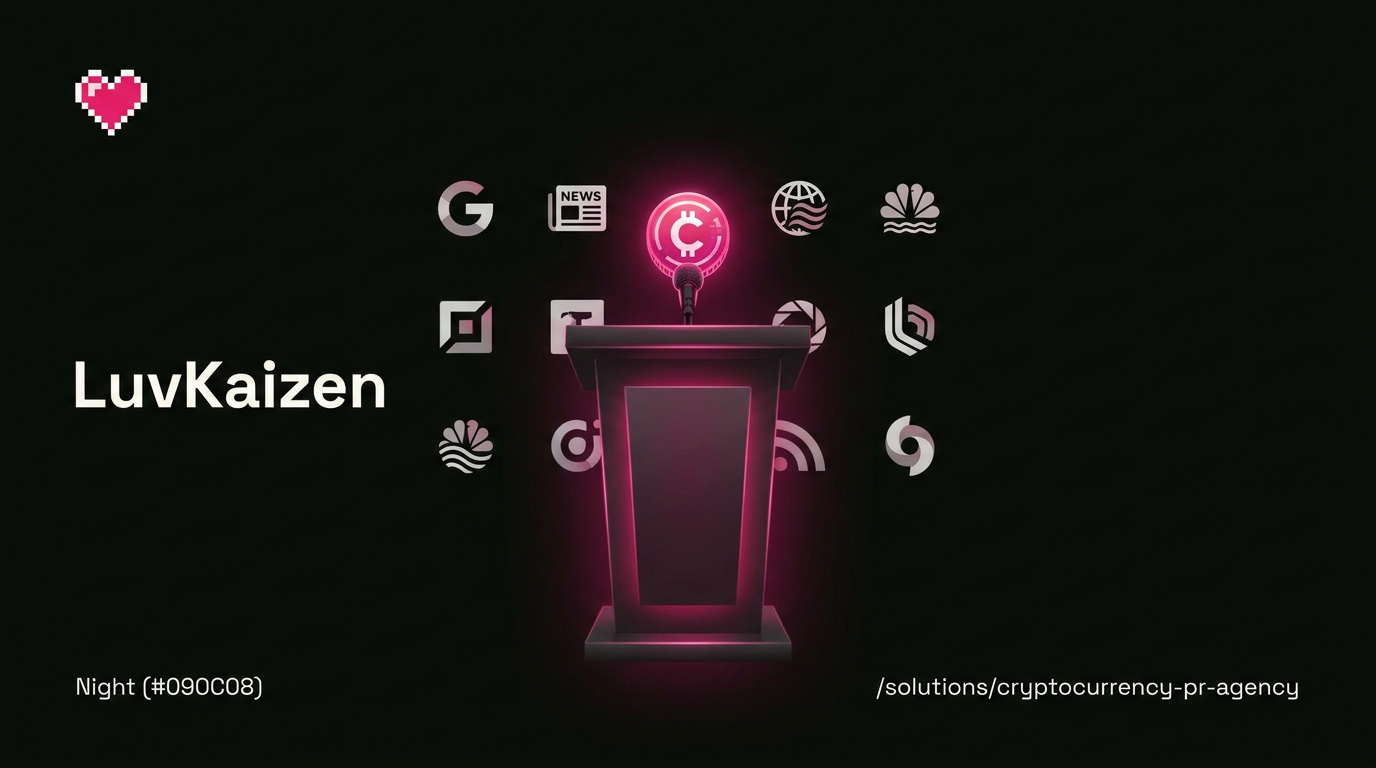 LuvKaizen cryptocurrency pr agency hero section image