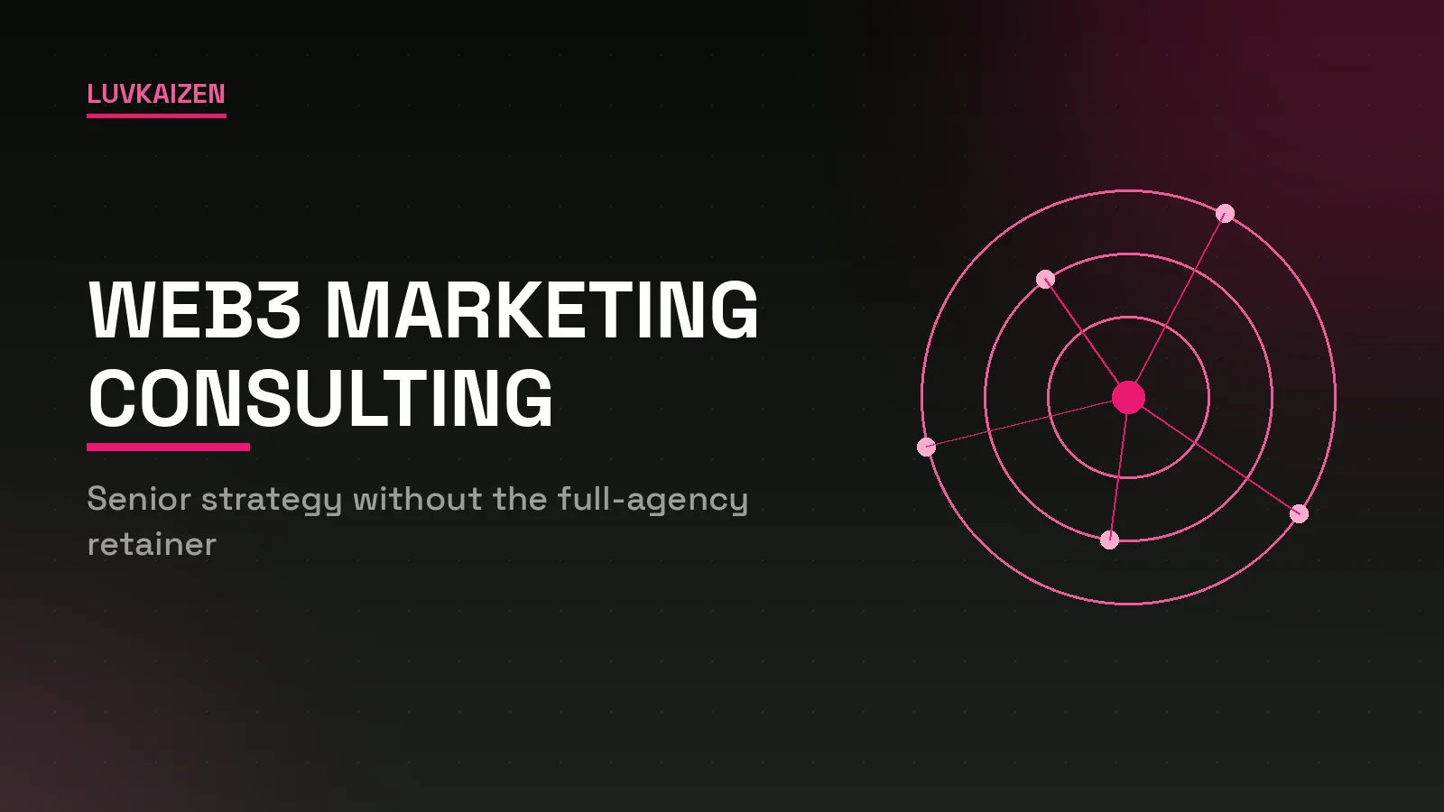 Strategic radar graphic representing web3 marketing consulting