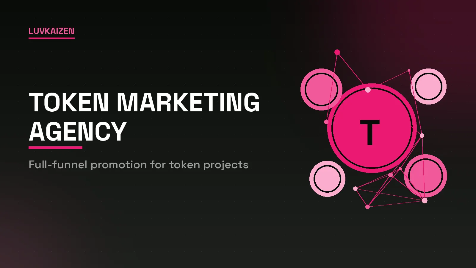 Stylized token coins graphic for token marketing agency services