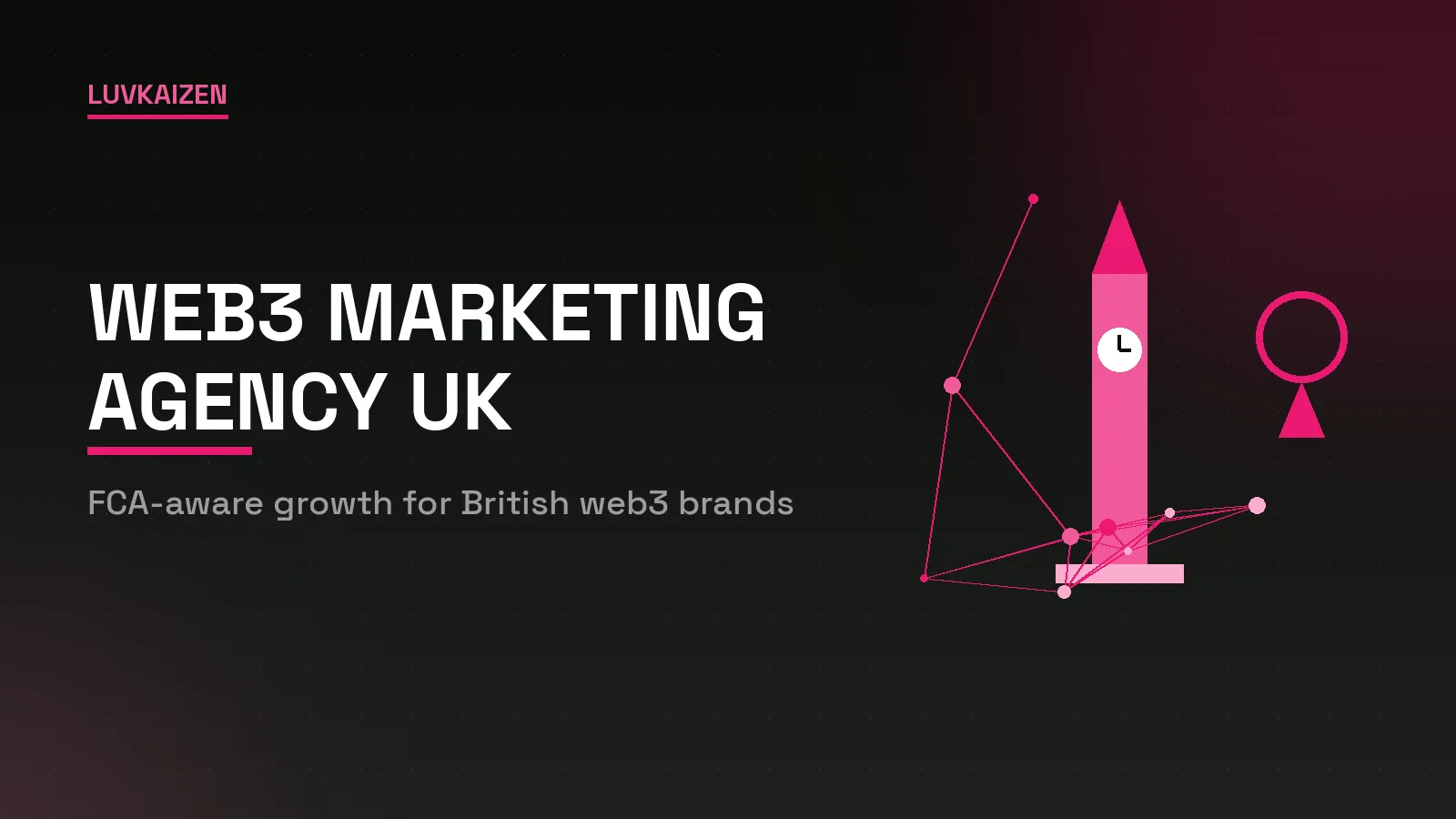Abstract London landmark graphic for web3 marketing agency UK