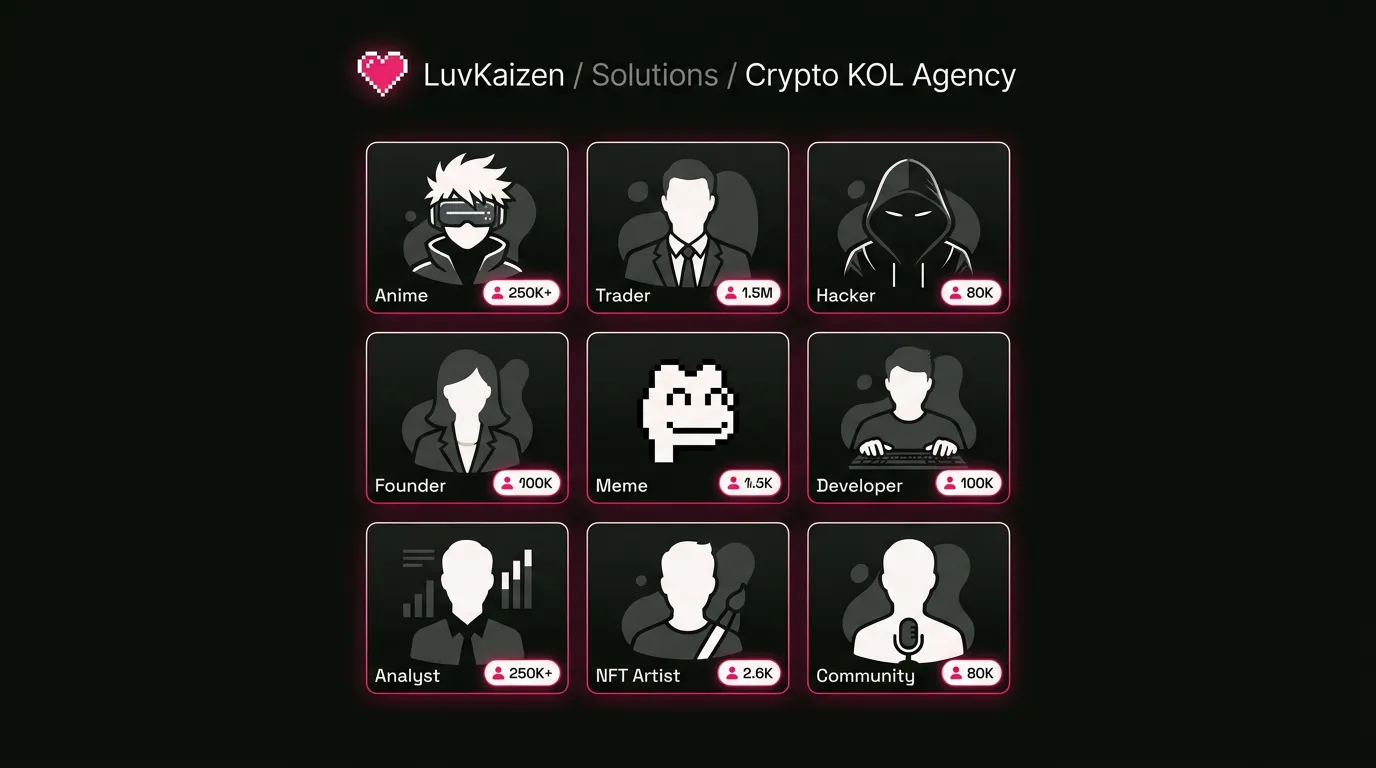 LuvKaizen crypto kol agency hero section image