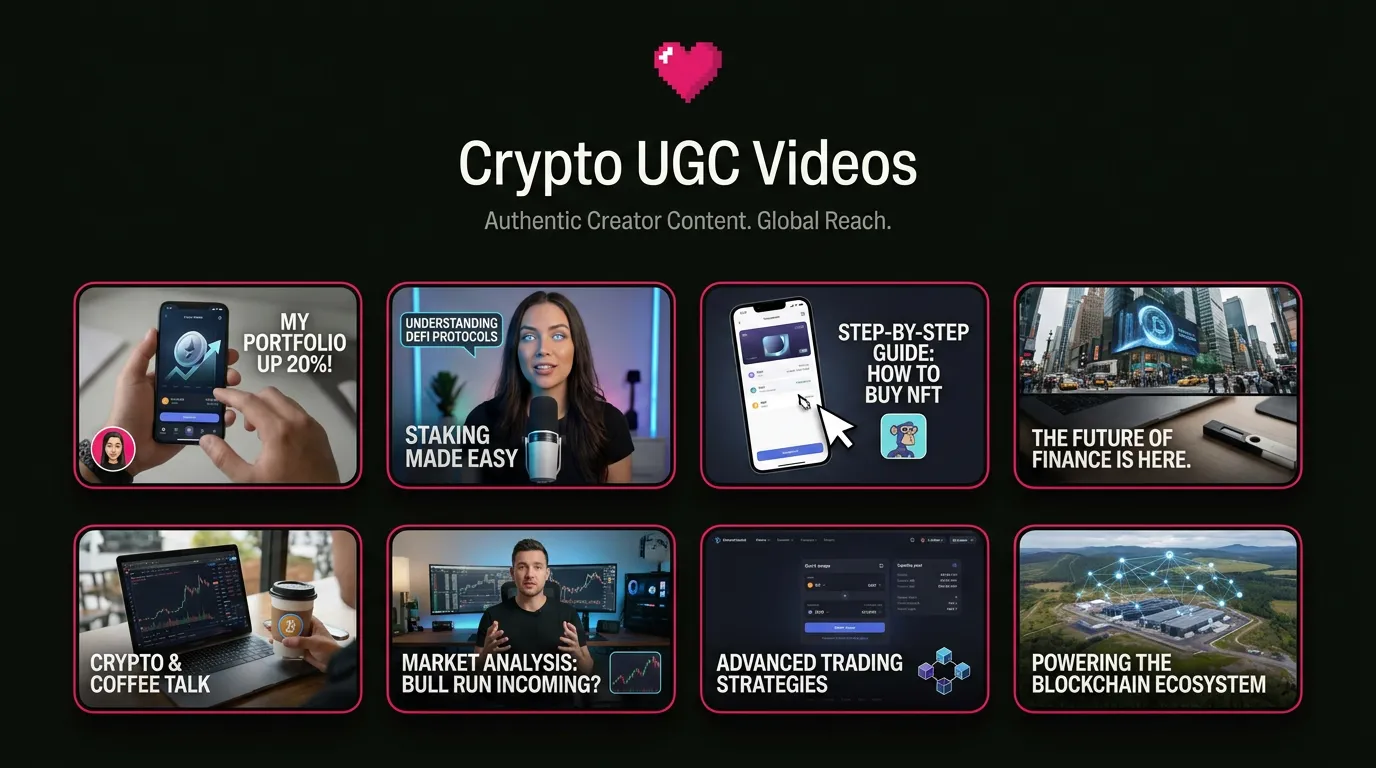 LuvKaizen crypto ugc videos hero section image