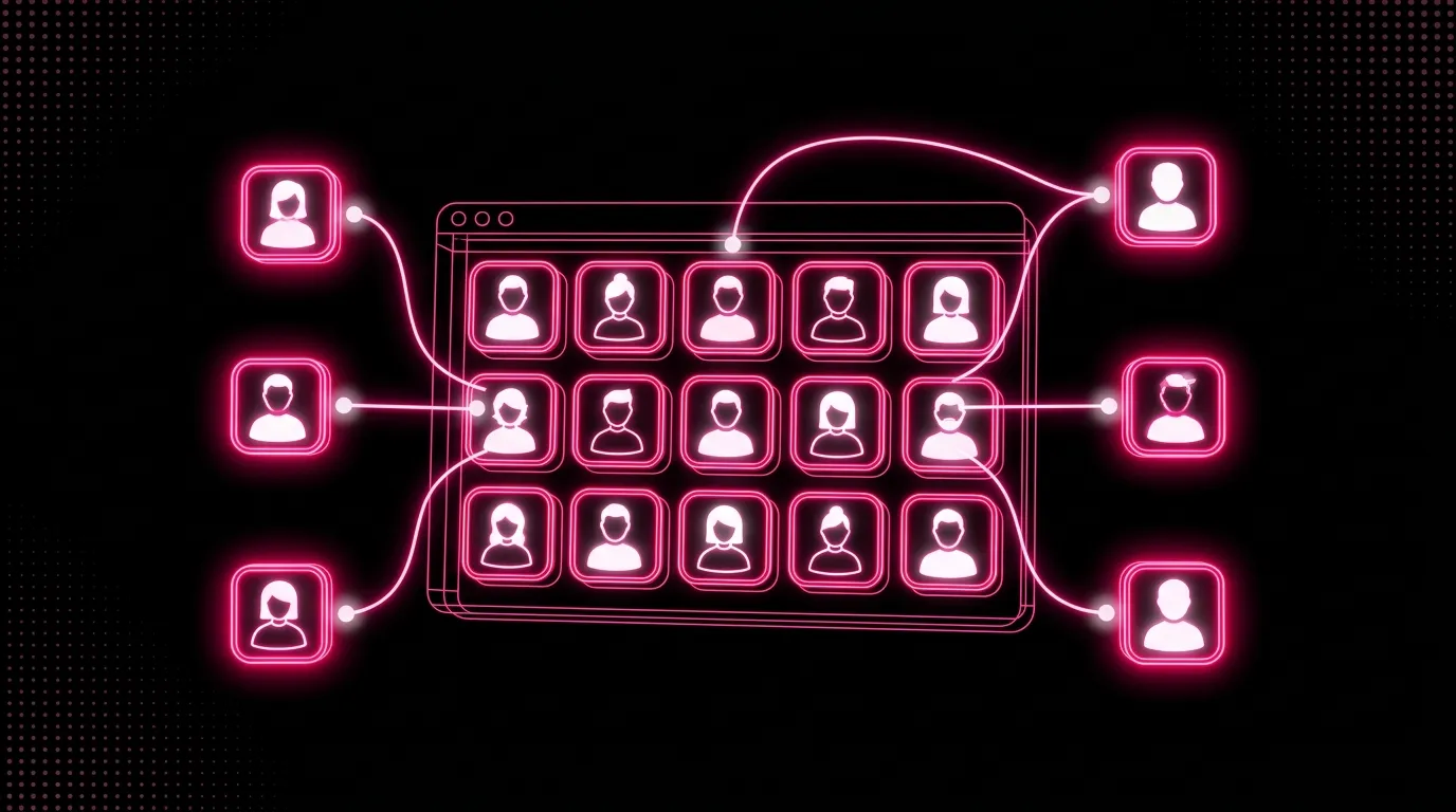 UGC creator management dashboard showing managed crypto creator network and content output