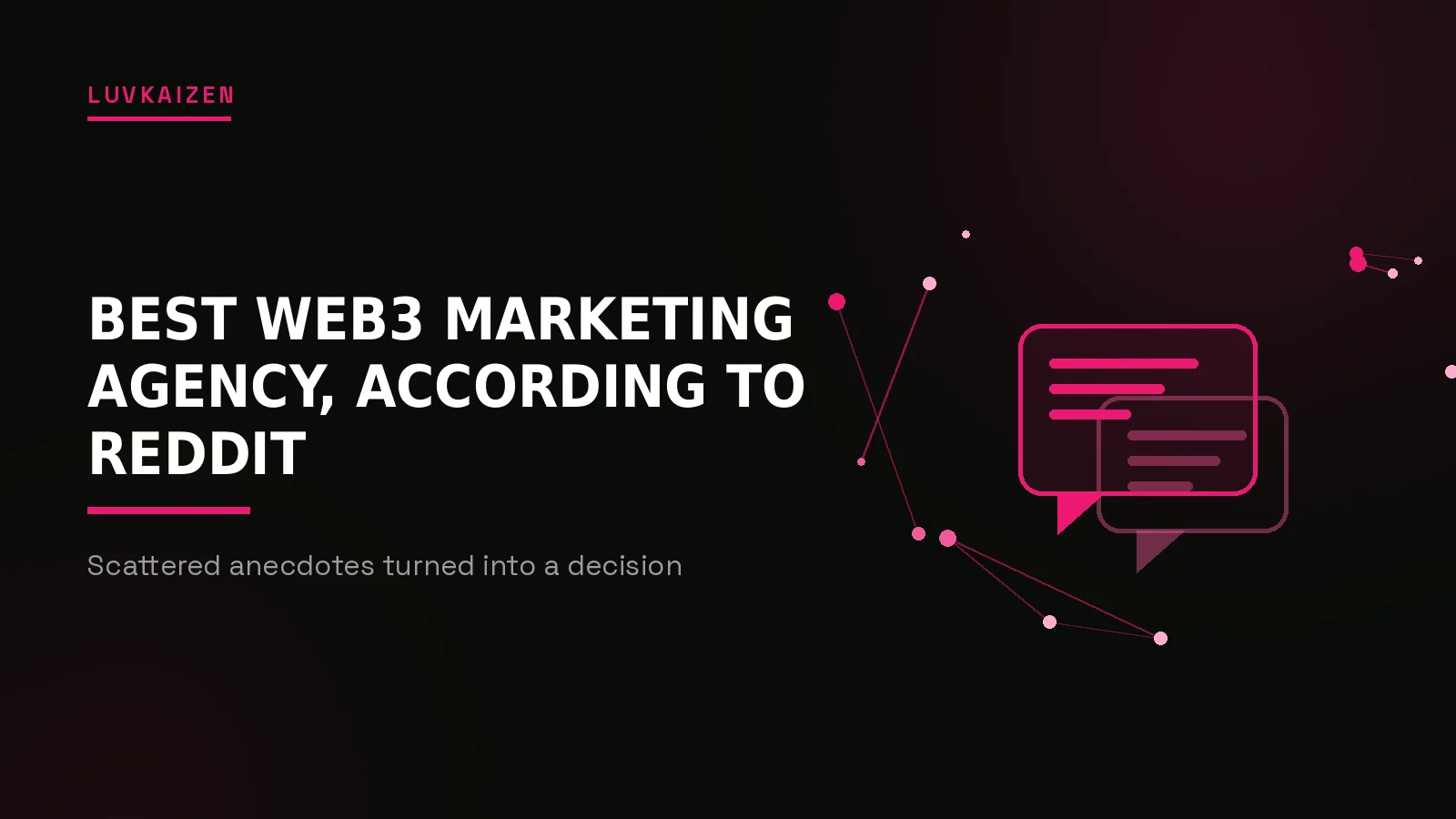 best web3 marketing agency reddit: LuvKaizen branded hero illustration