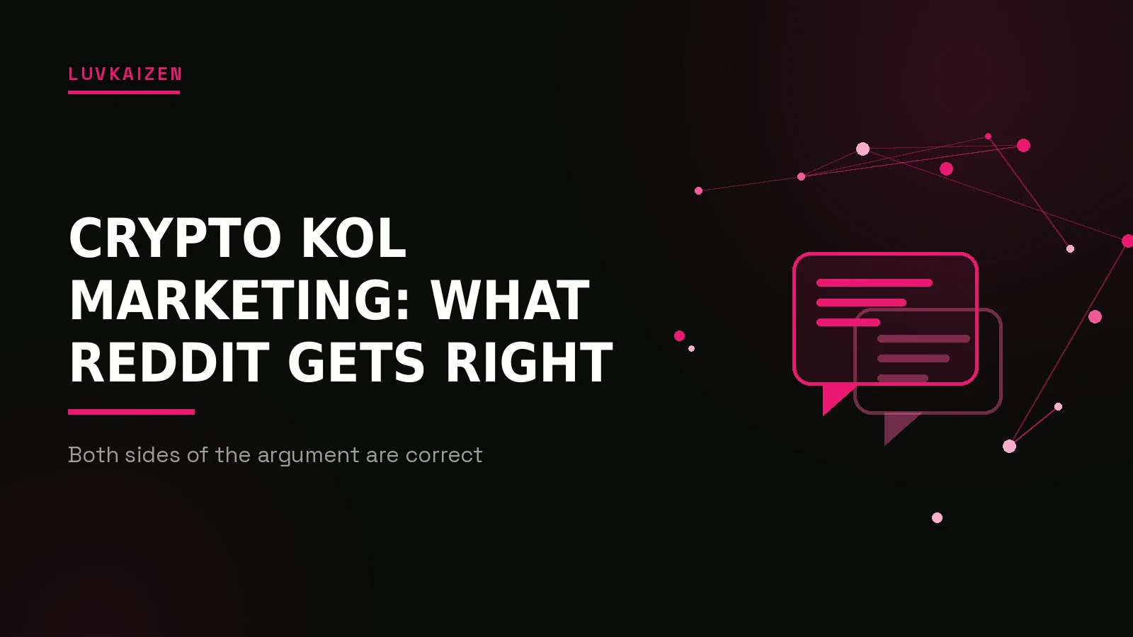 crypto kol marketing reddit: LuvKaizen branded hero illustration