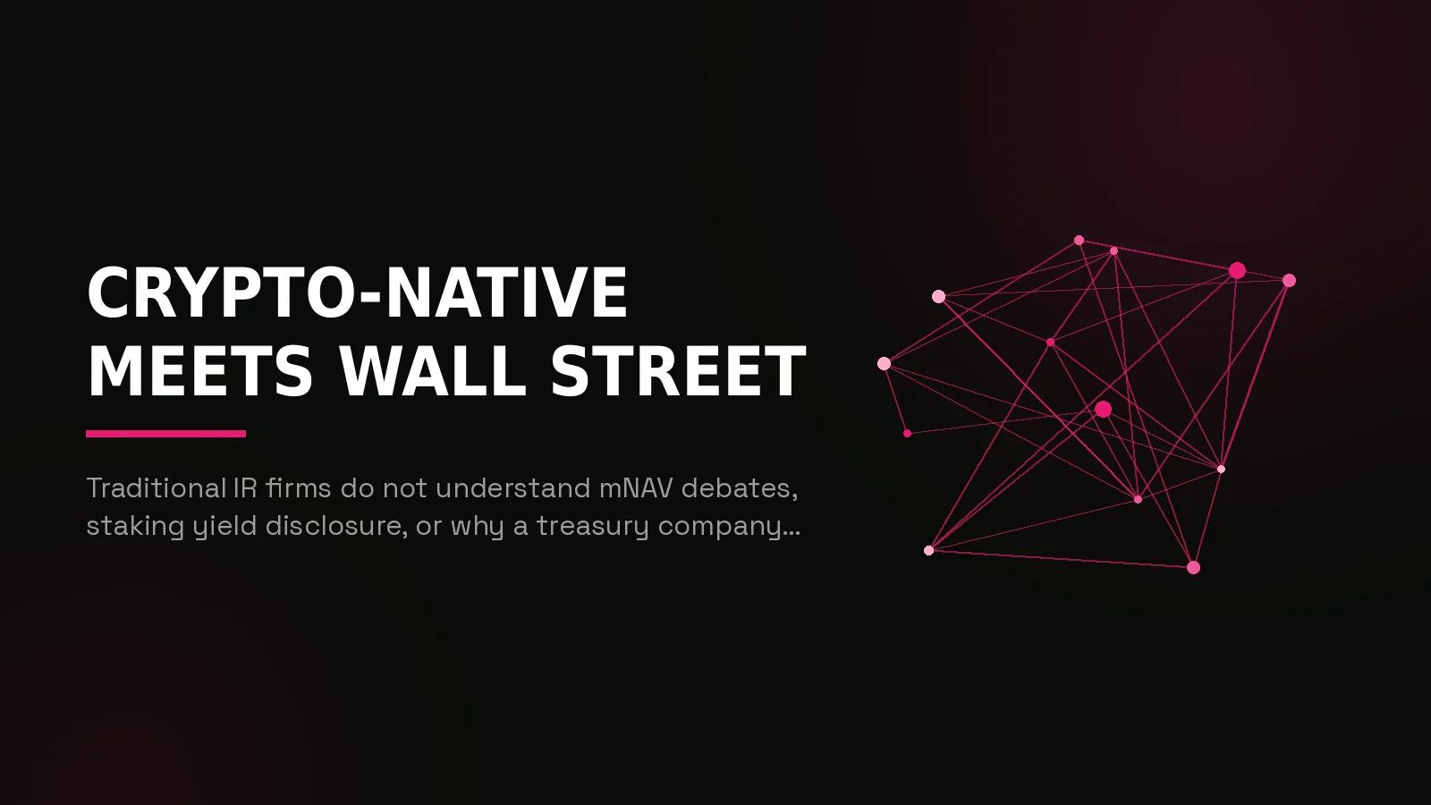 crypto investor relations agency: network reach illustration