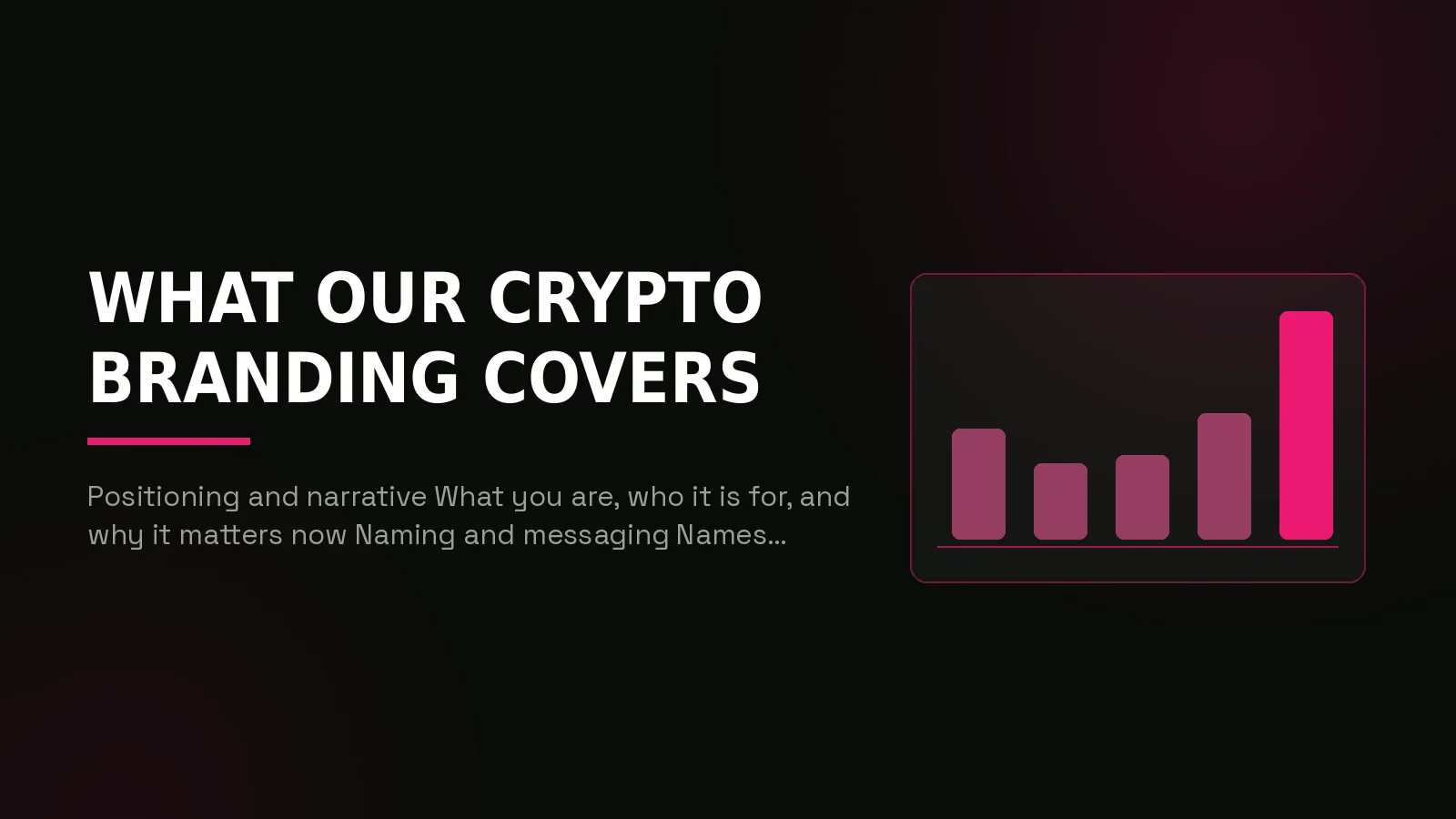 crypto branding agency: why-us stat panel illustration