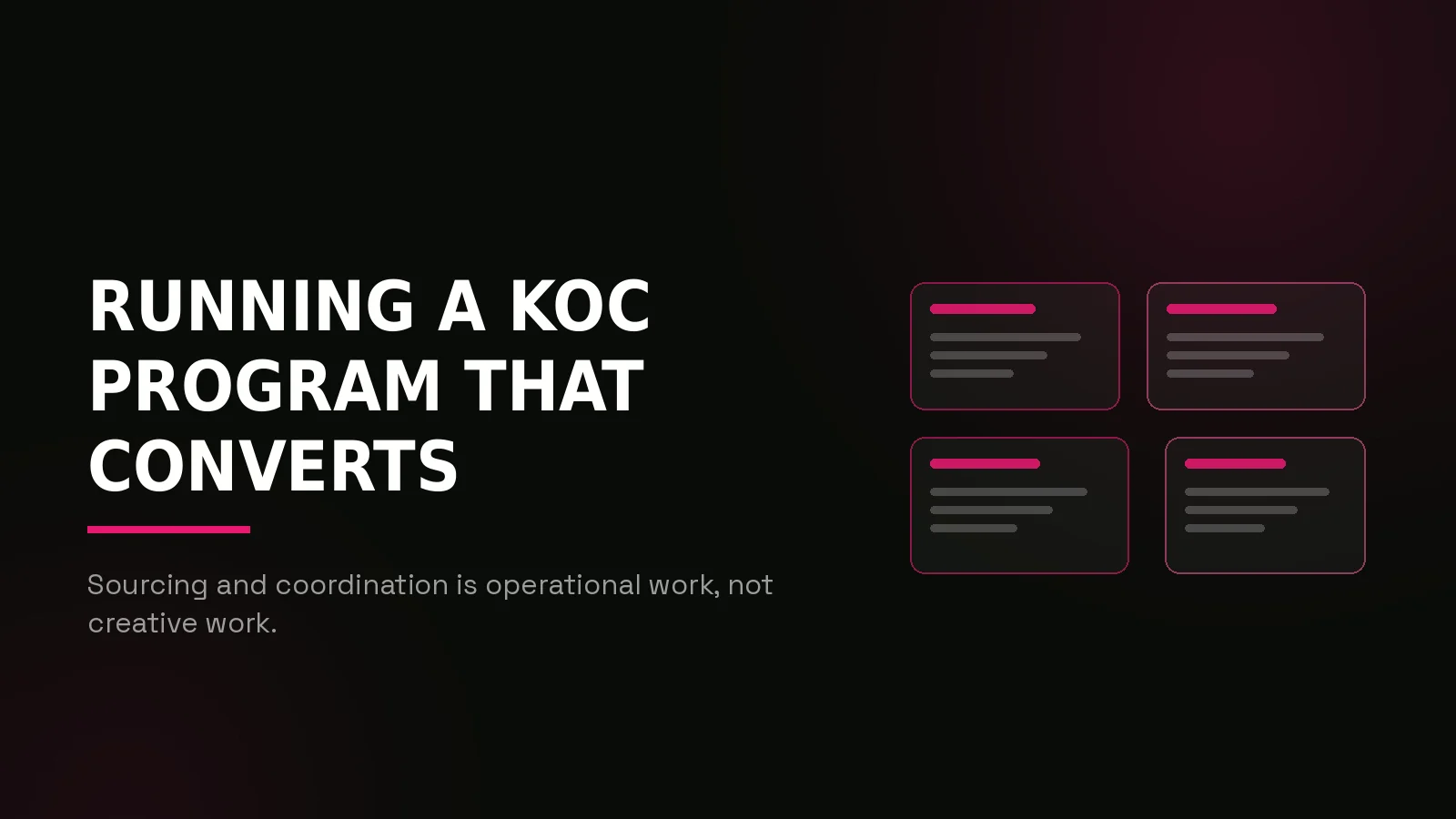 what is a koc: recap composition illustration
