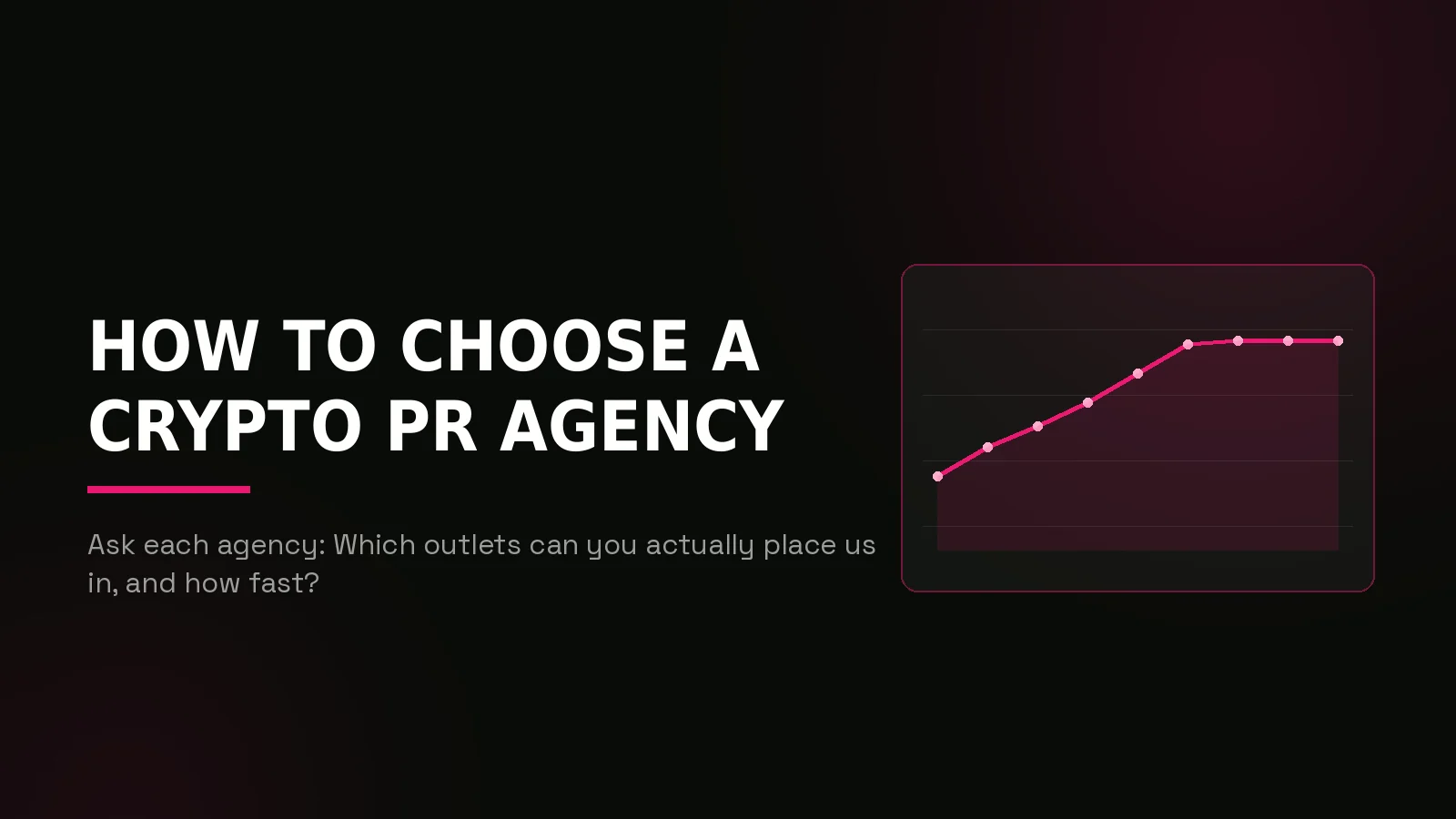 best crypto pr agencies 2026: results dashboard illustration