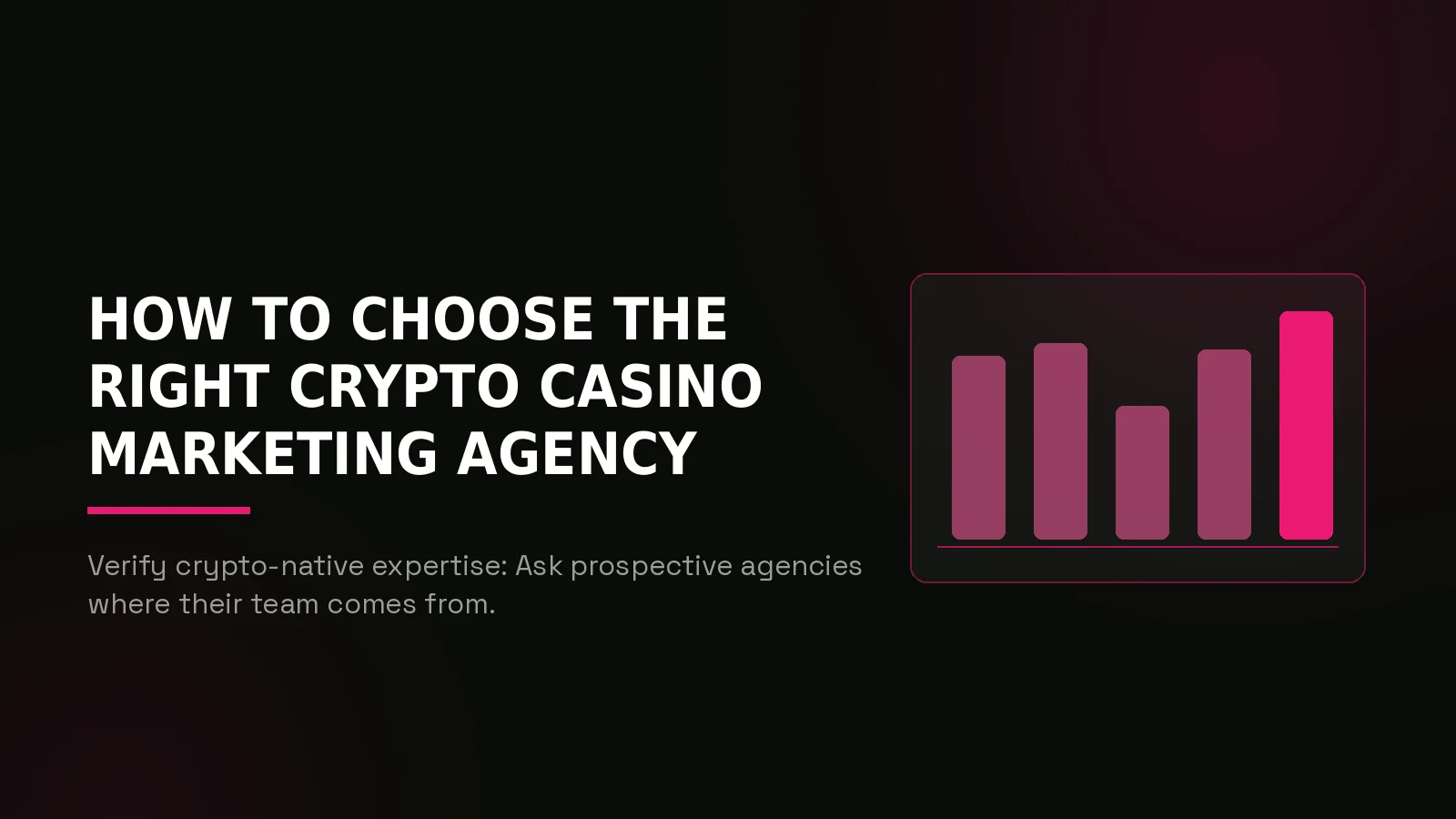 best crypto casino marketing agencies 2026: why-us stat panel illustration