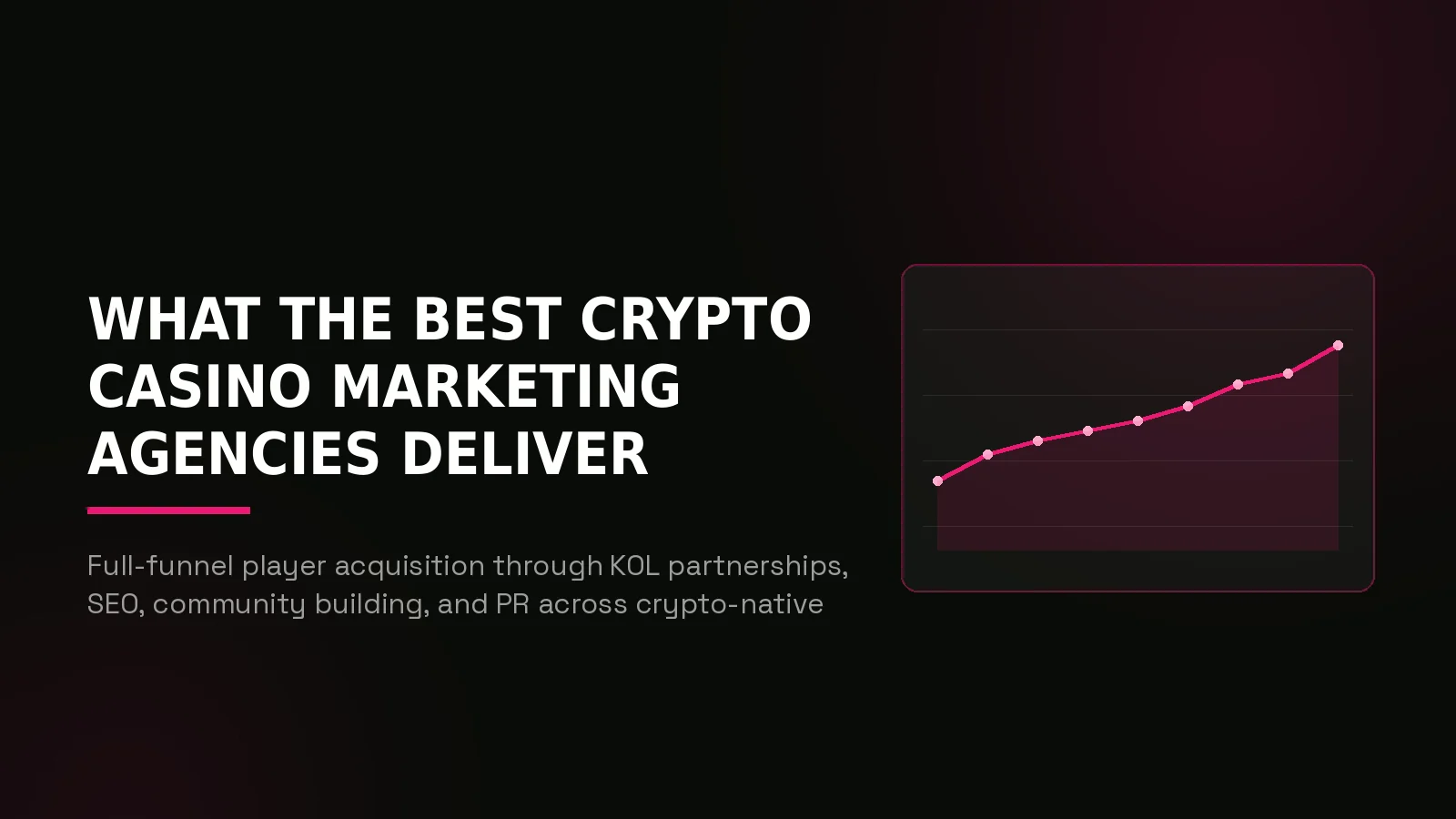 best crypto casino marketing agencies 2026: results dashboard illustration