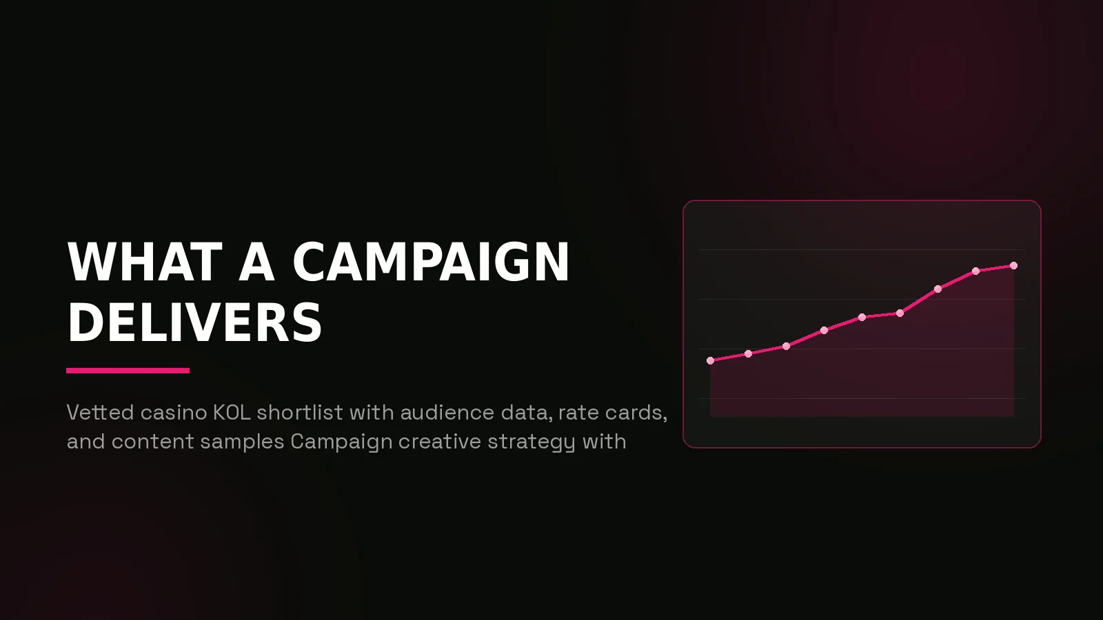 casino kol agency: results dashboard illustration
