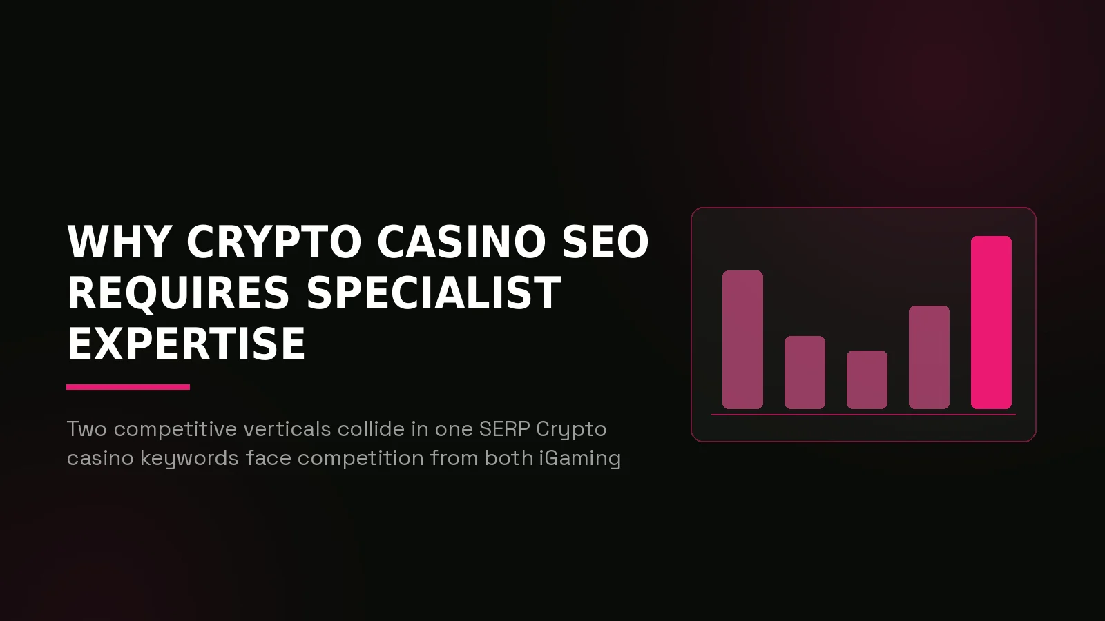 crypto casino seo agency: why-us stat panel illustration