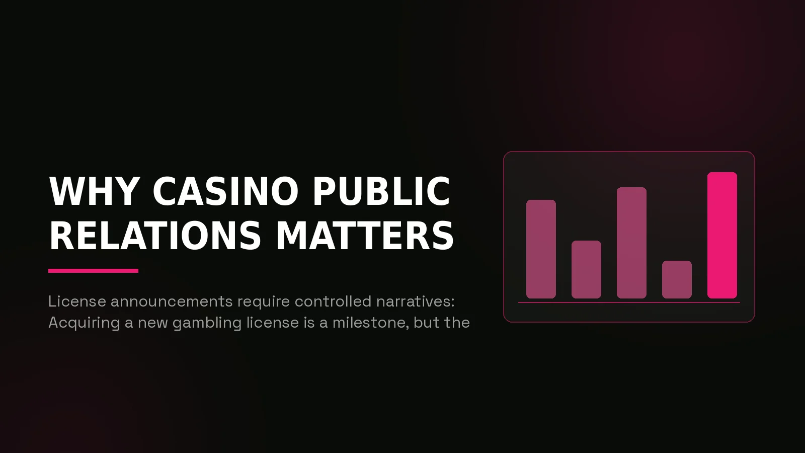 casino pr agency: why-us stat panel illustration