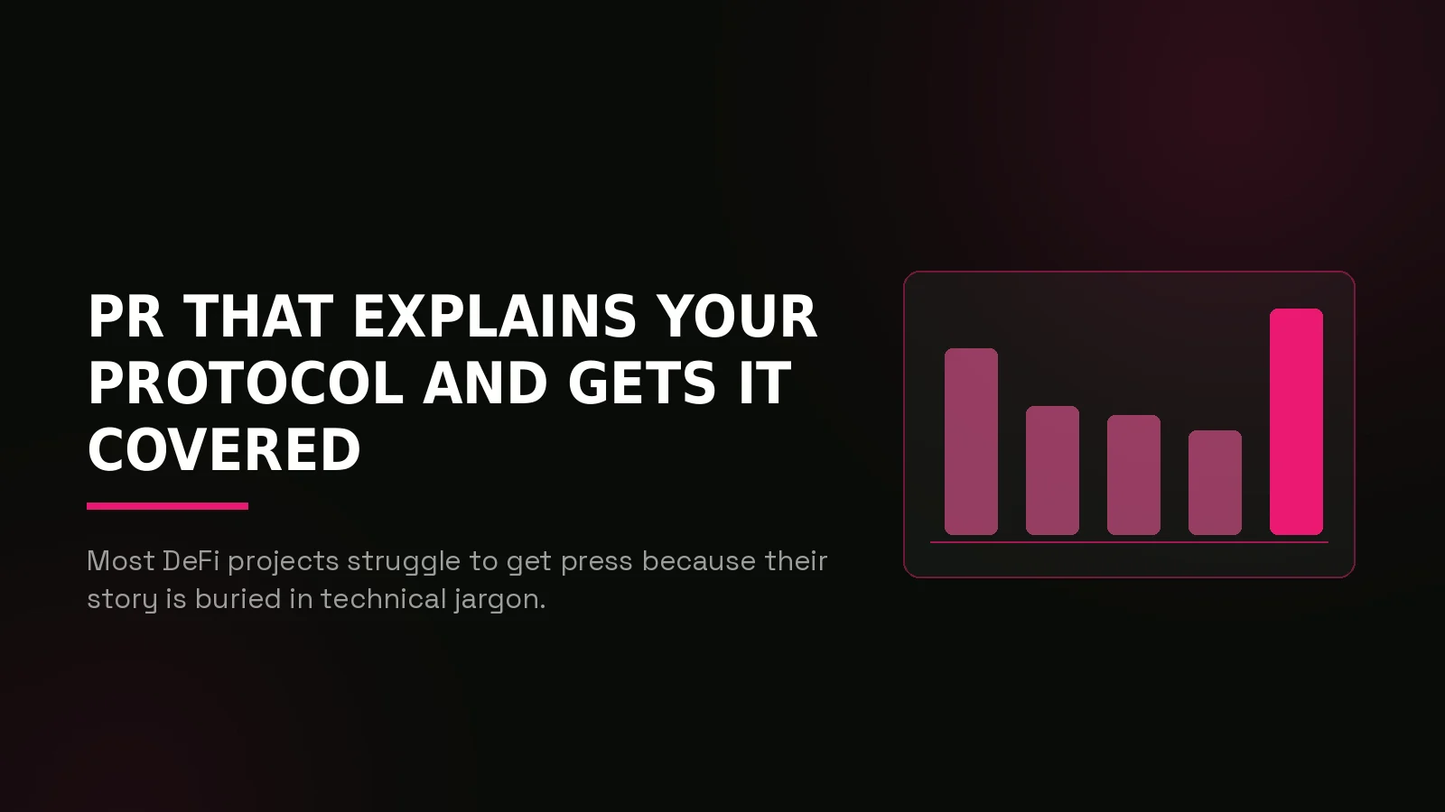 defi pr agency: why-us stat panel illustration