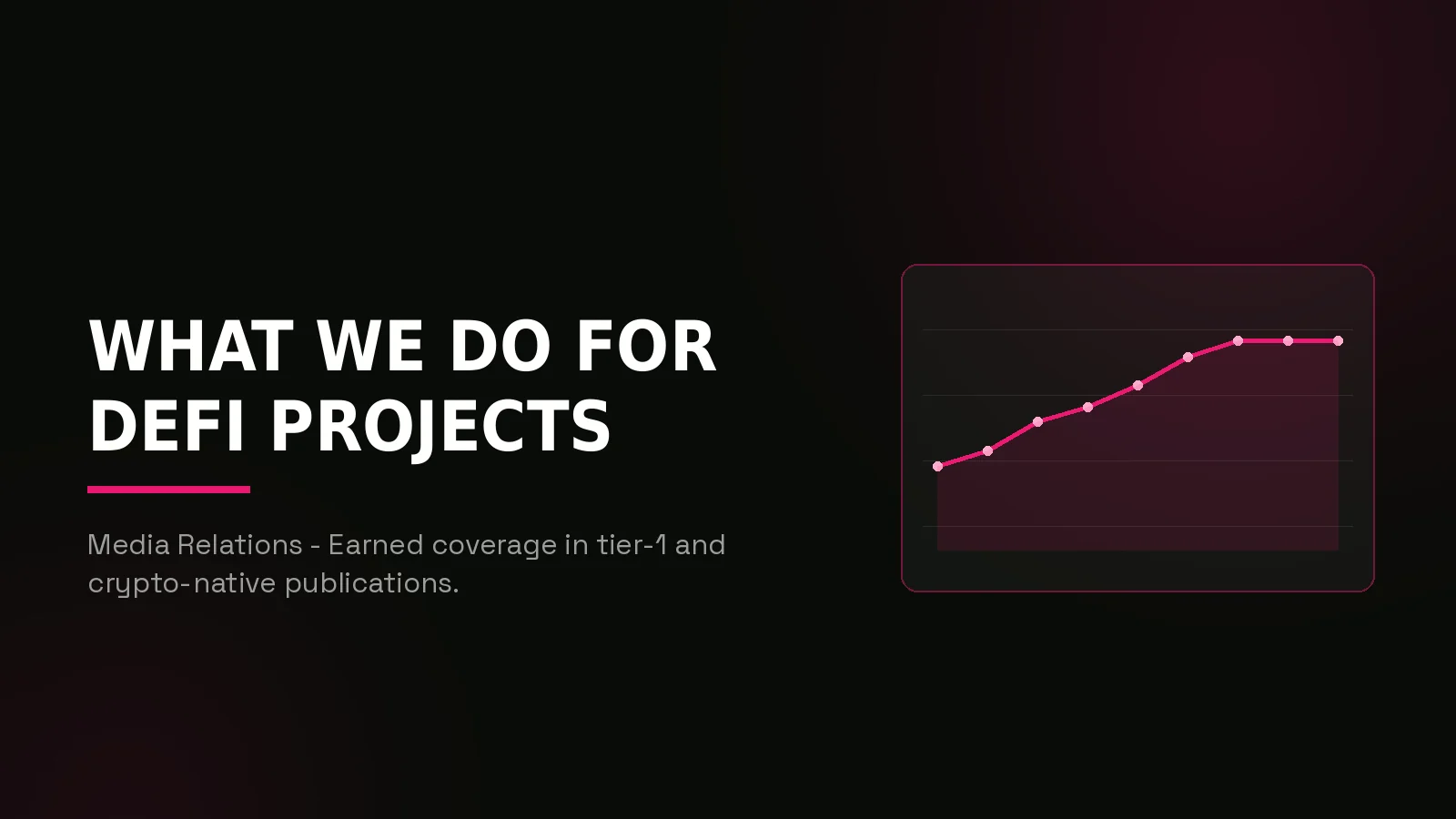 defi pr agency: results dashboard illustration