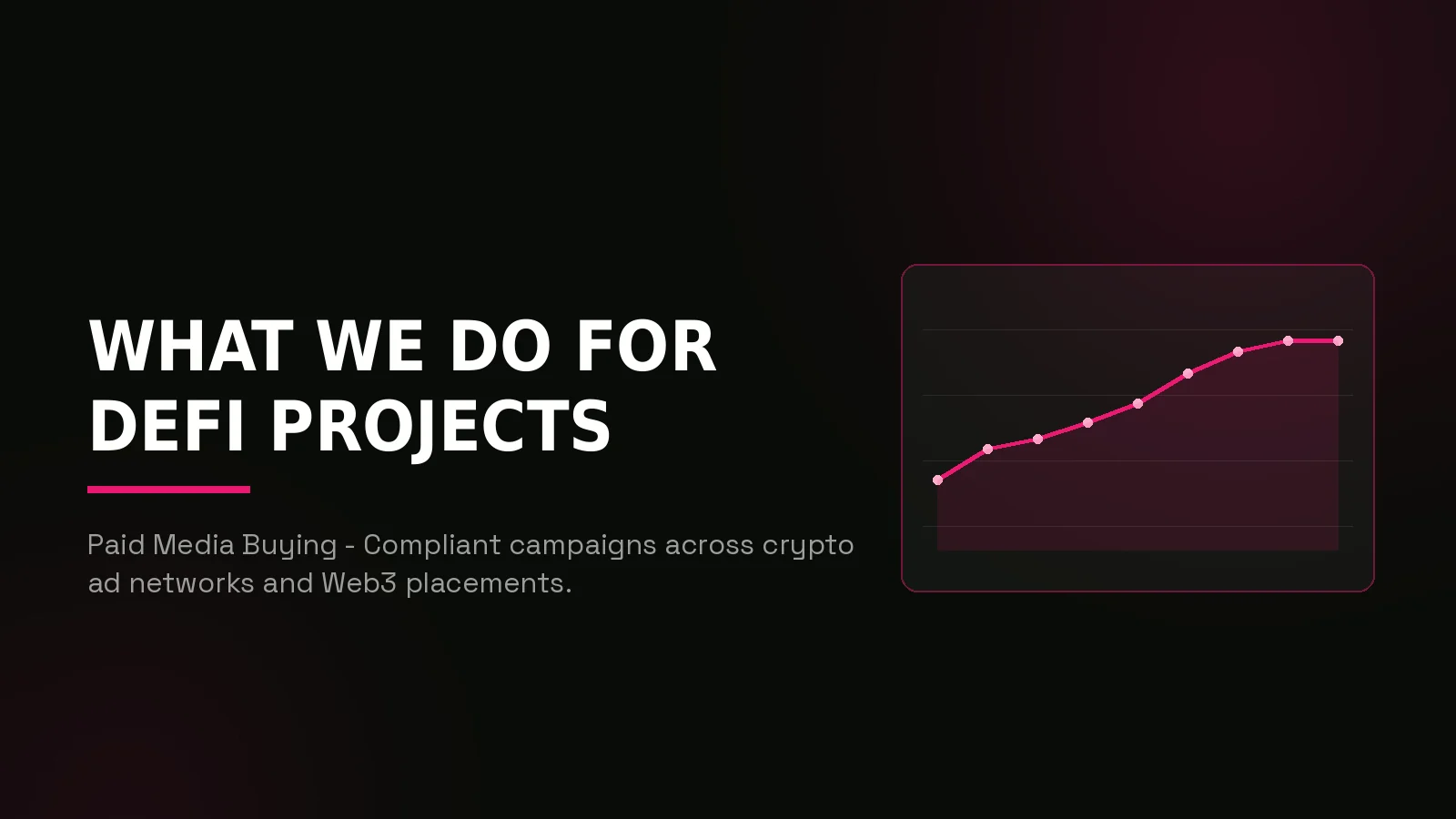 defi advertising agency: results dashboard illustration
