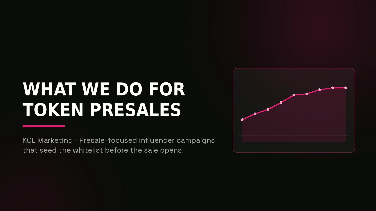 crypto presale marketing agency: results dashboard illustration