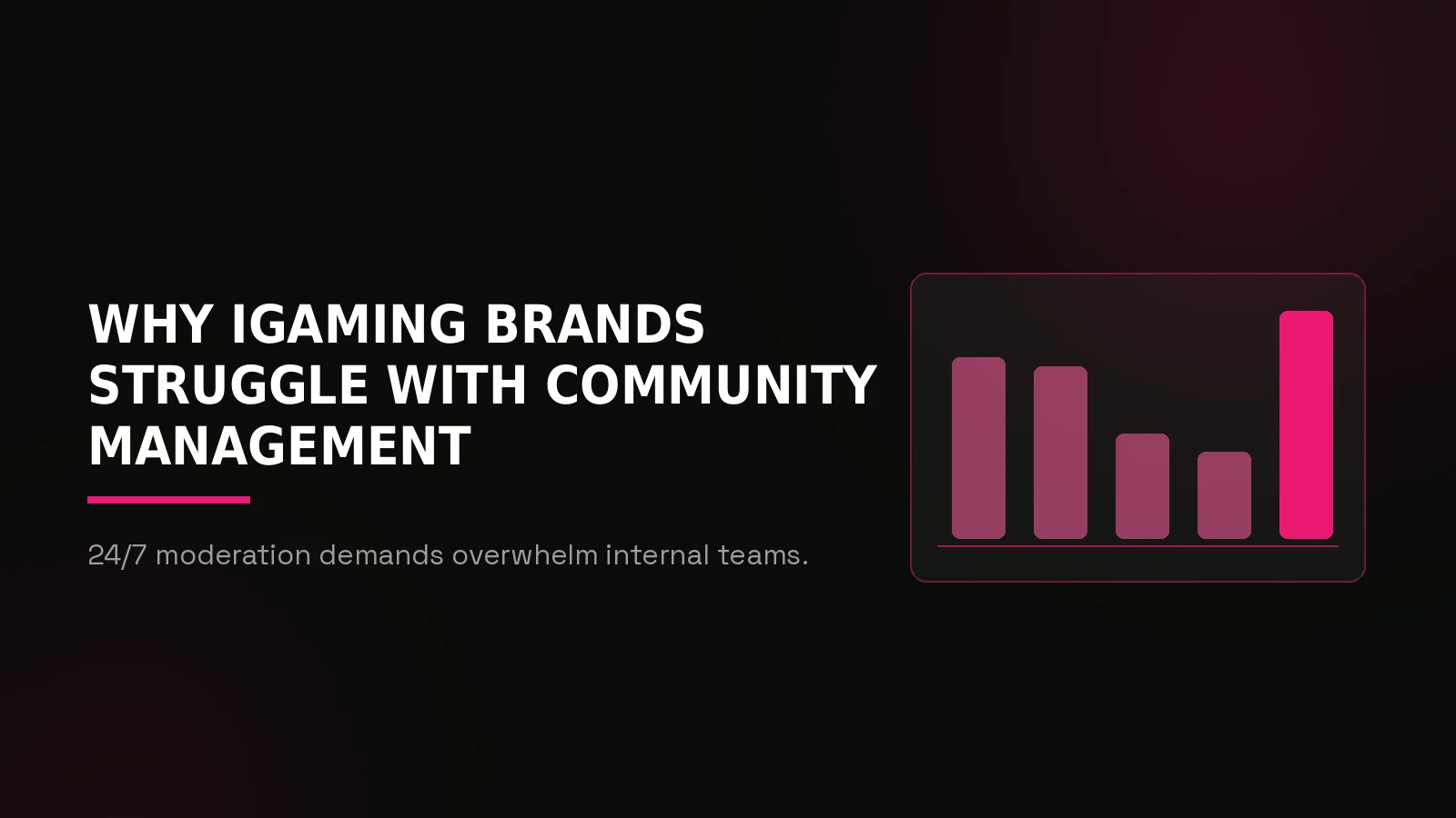 igaming community management agency: why-us stat panel illustration
