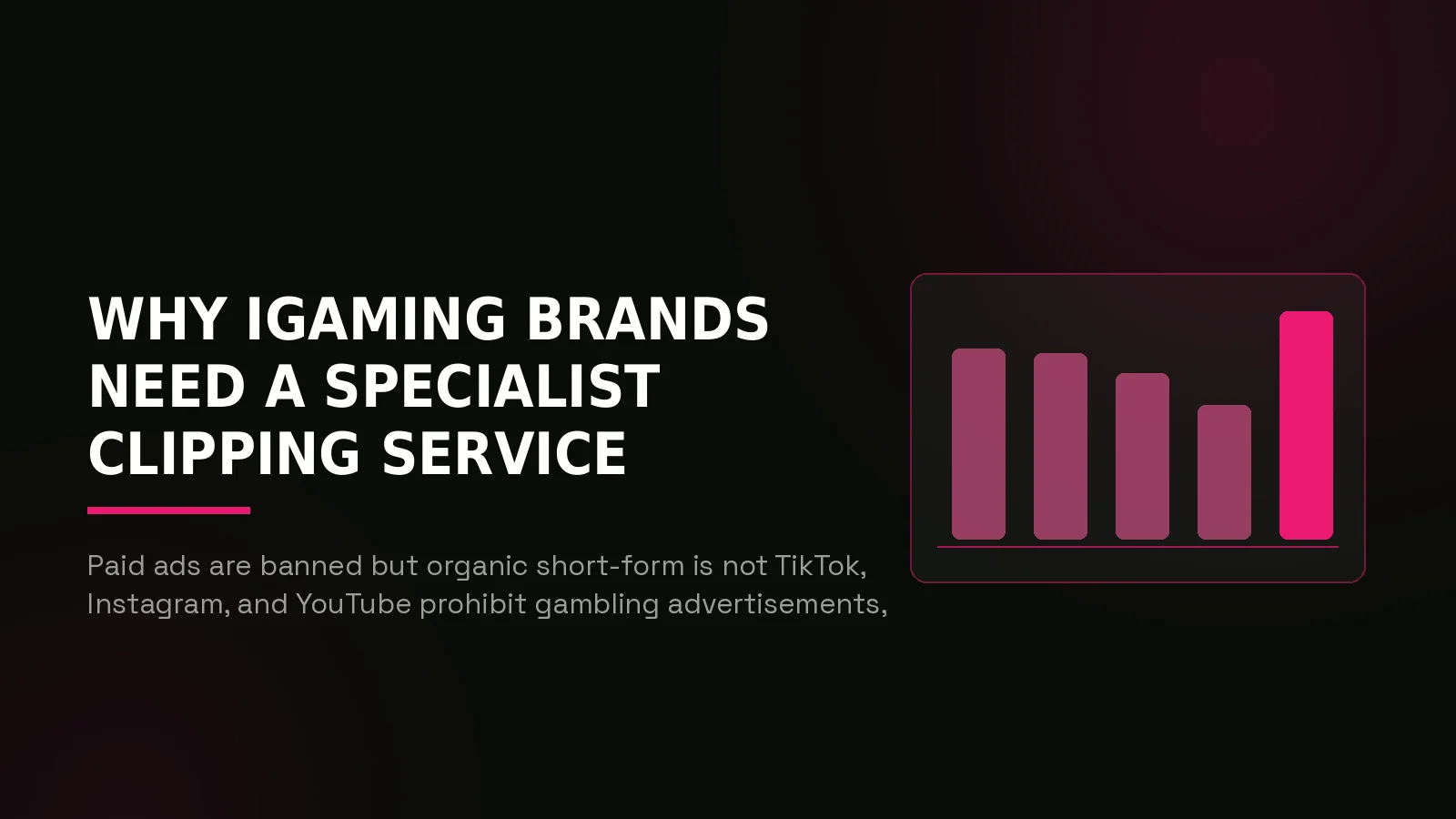 igaming clipping agency: why-us stat panel illustration