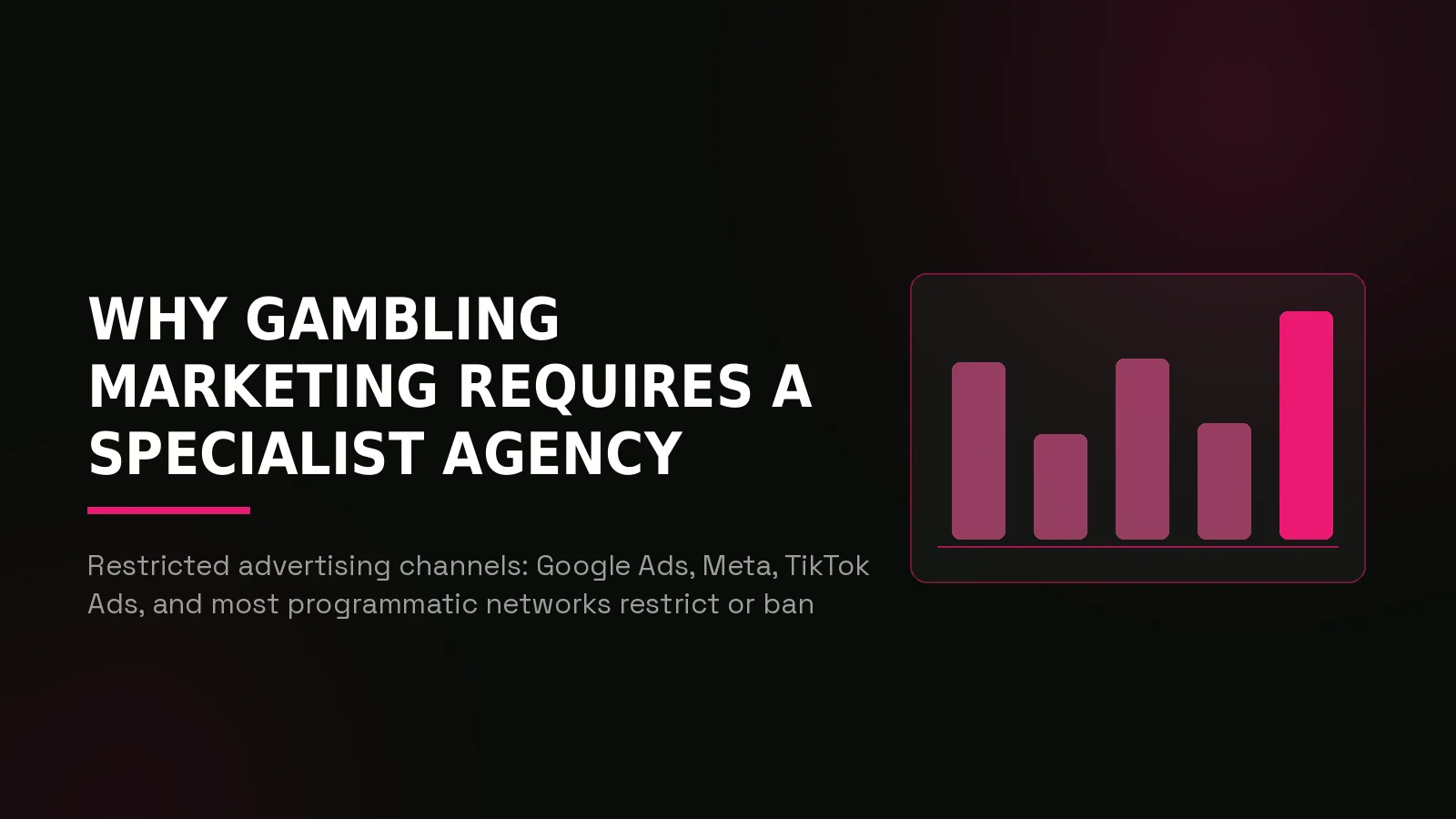 gambling marketing agency: why-us stat panel illustration