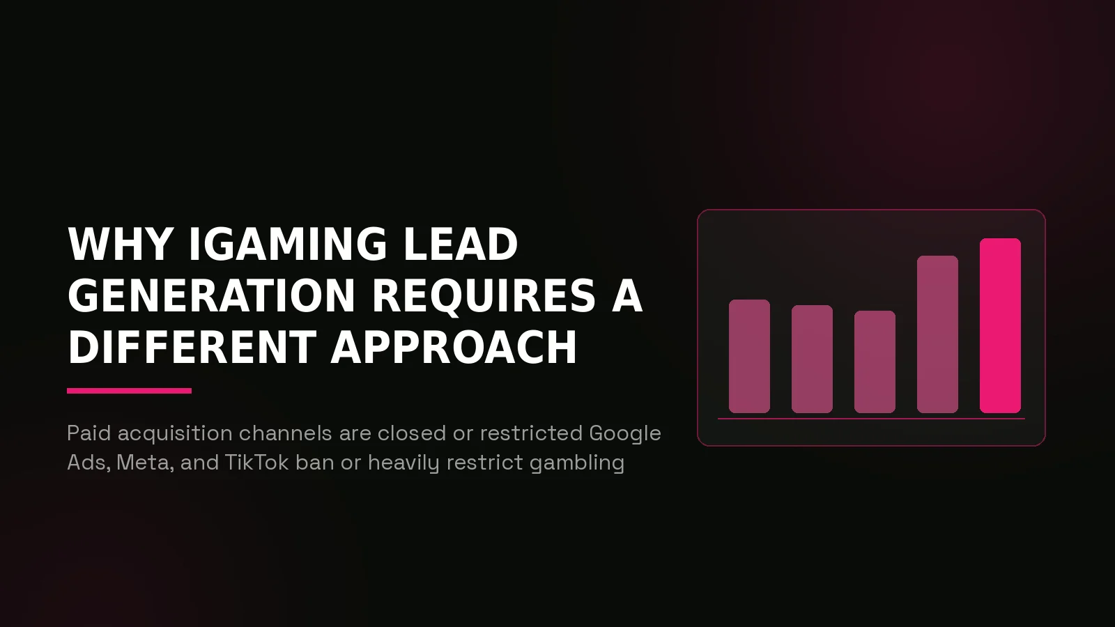igaming lead generation agency: why-us stat panel illustration
