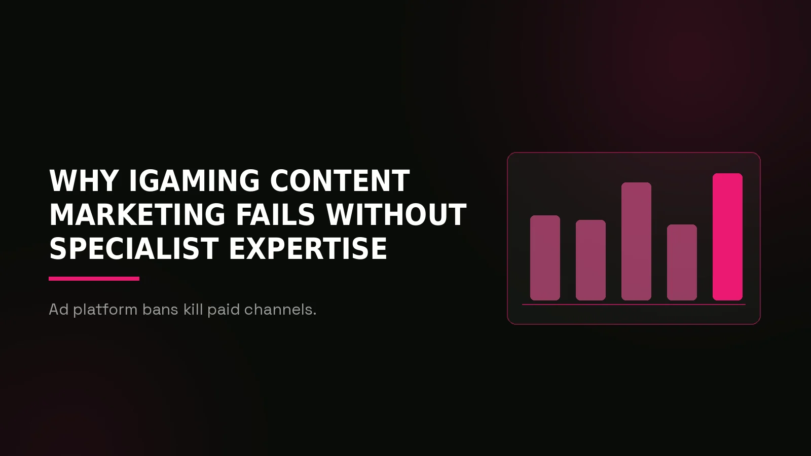igaming content marketing agency: why-us stat panel illustration