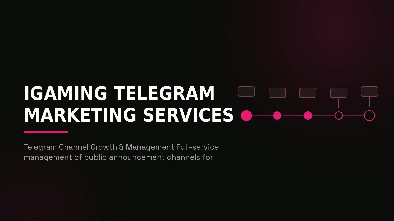 igaming telegram marketing agency: process timeline illustration