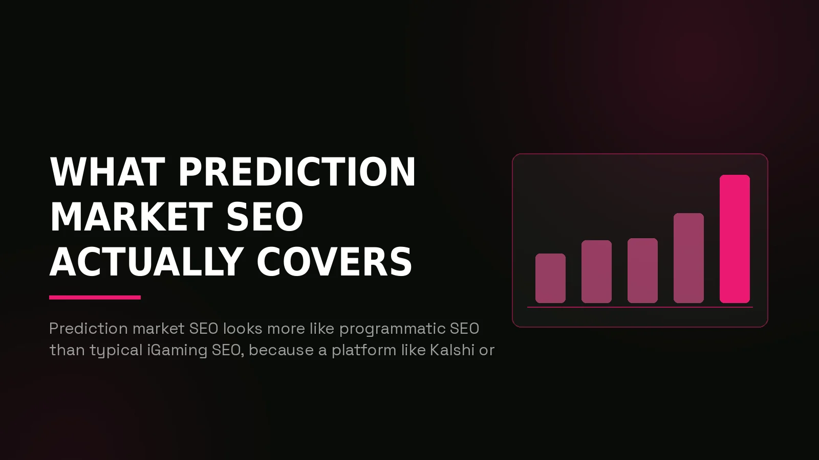 prediction market seo agency: why-us stat panel illustration