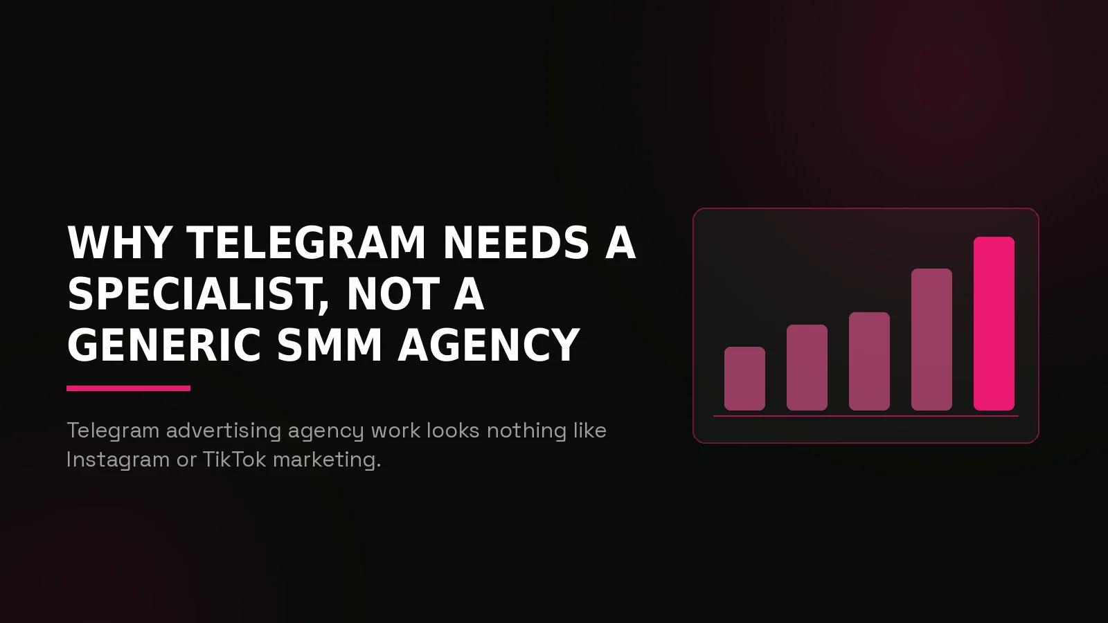 telegram marketing agency: why-us stat panel illustration