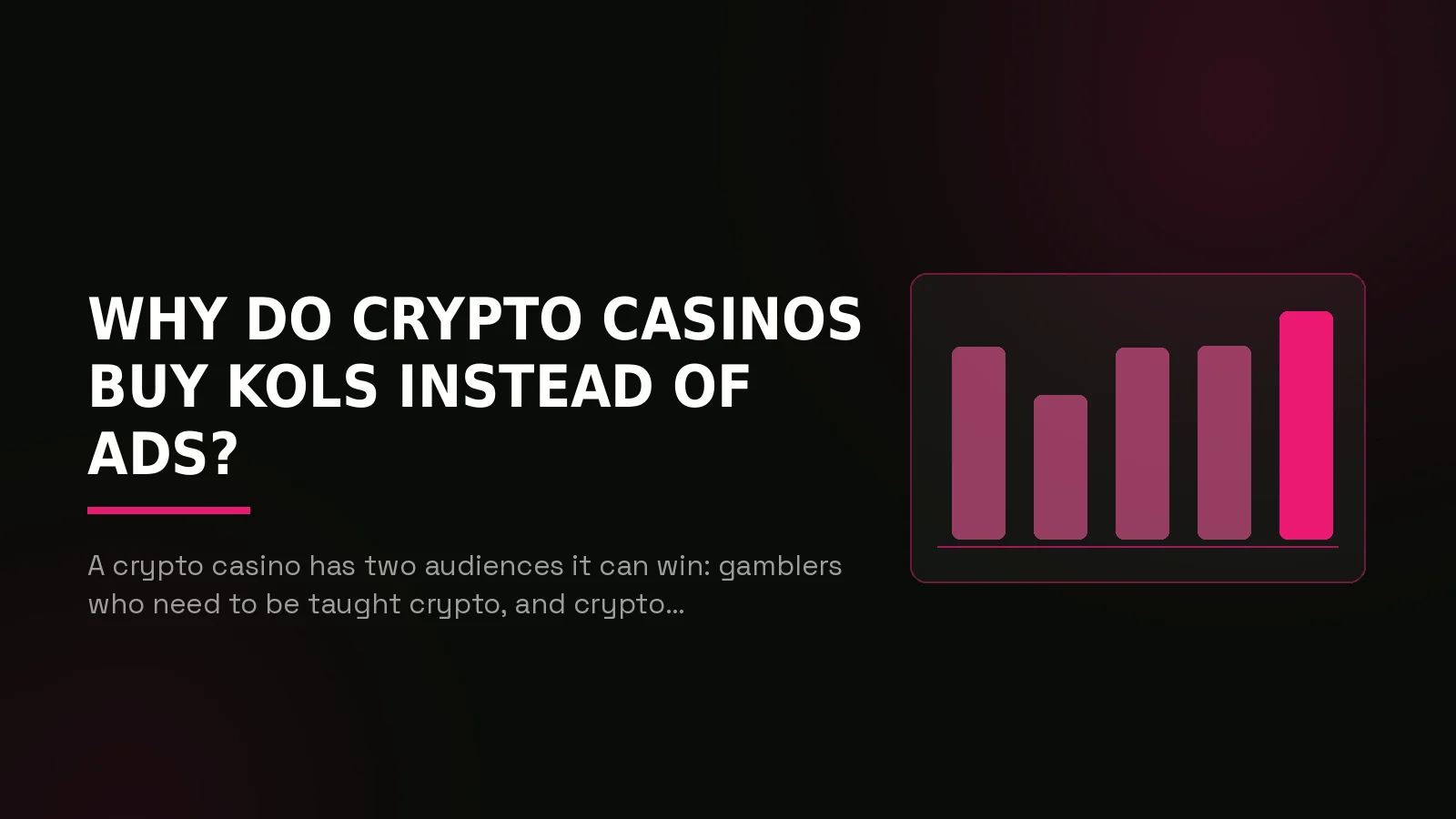 crypto casino kol marketing: why-us stat panel illustration