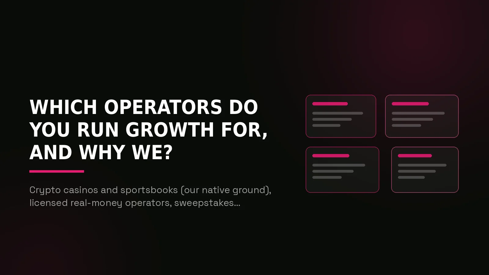 igaming growth agency: recap composition illustration