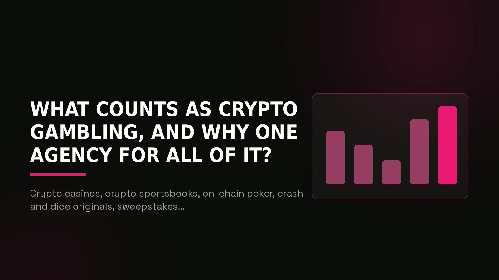 crypto gambling marketing agency: why-us stat panel illustration