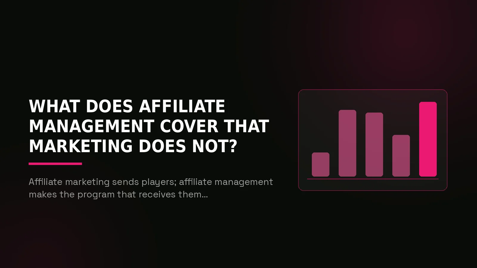 igaming affiliate management agency: why-us stat panel illustration