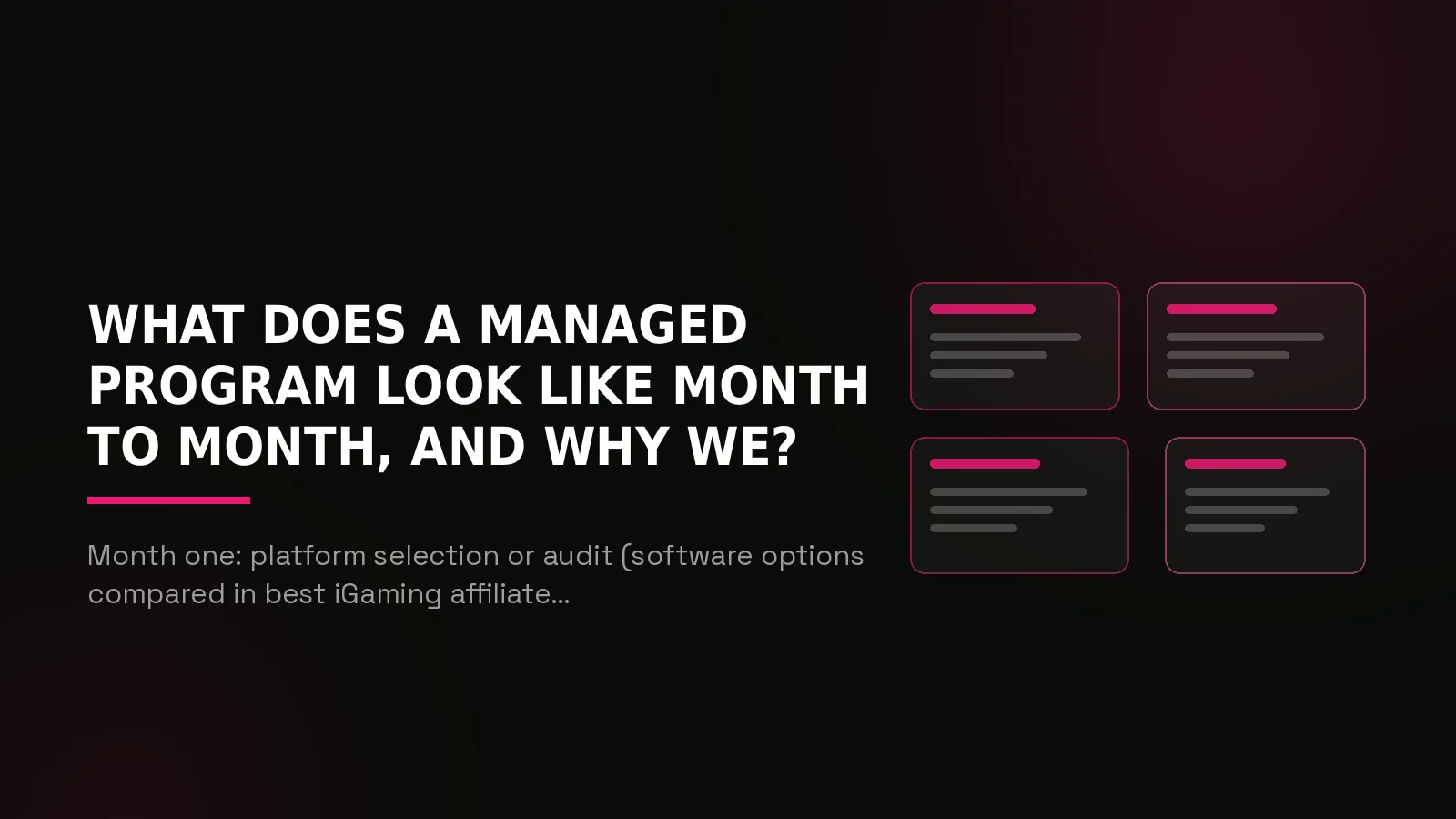 igaming affiliate management agency: recap composition illustration