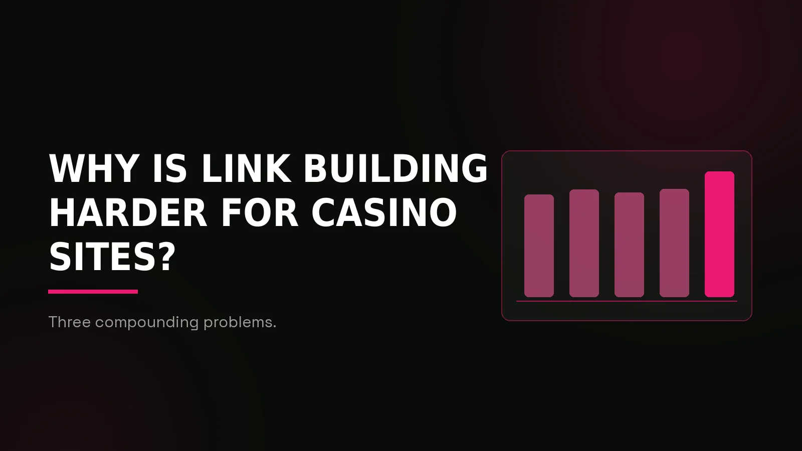 casino link building agency: why-us stat panel illustration