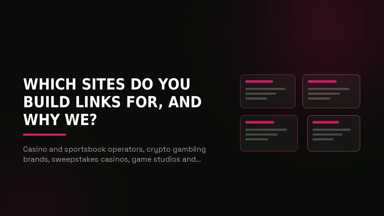 casino link building agency: recap composition illustration