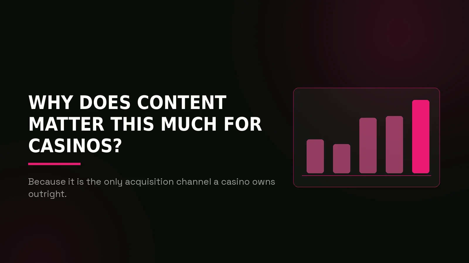 casino content marketing agency: why-us stat panel illustration