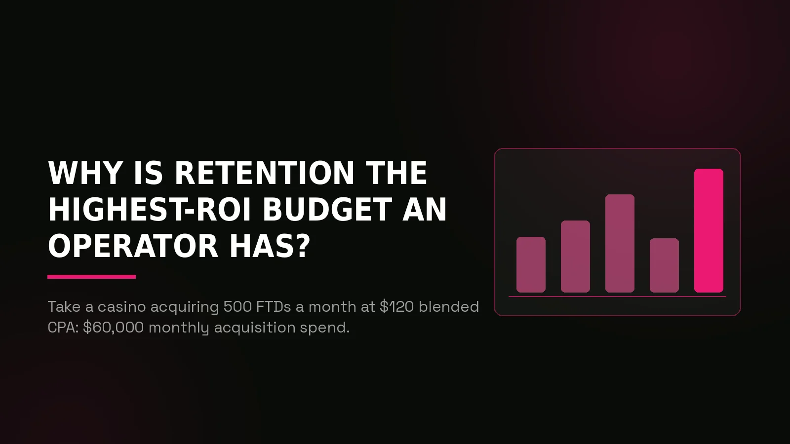 igaming retention marketing agency: why-us stat panel illustration