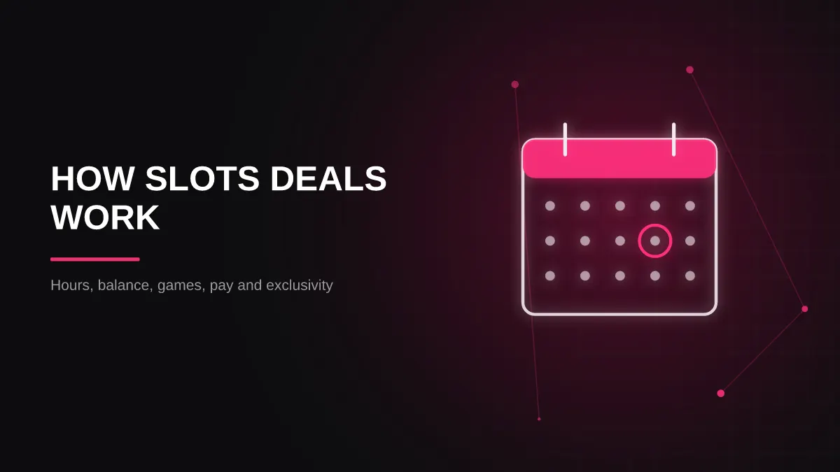 slots streamer sponsorship: deal schedule illustration