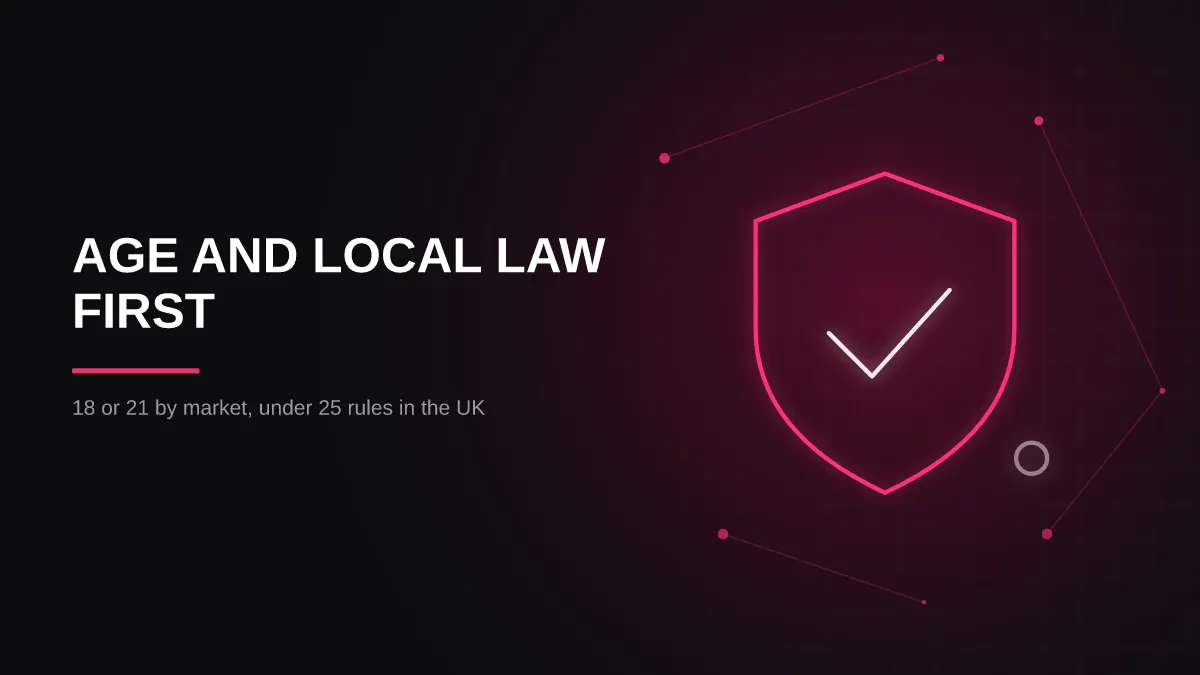 how to become a casino streamer: age and local law shield illustration
