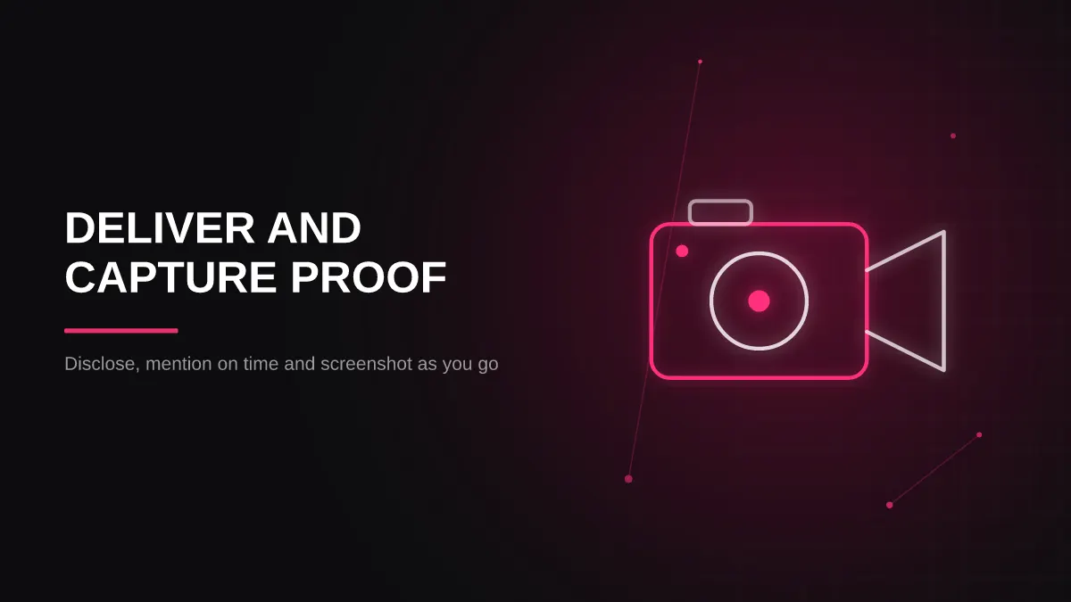 streamer sponsorship checklist: live stream proof capture panel illustration
