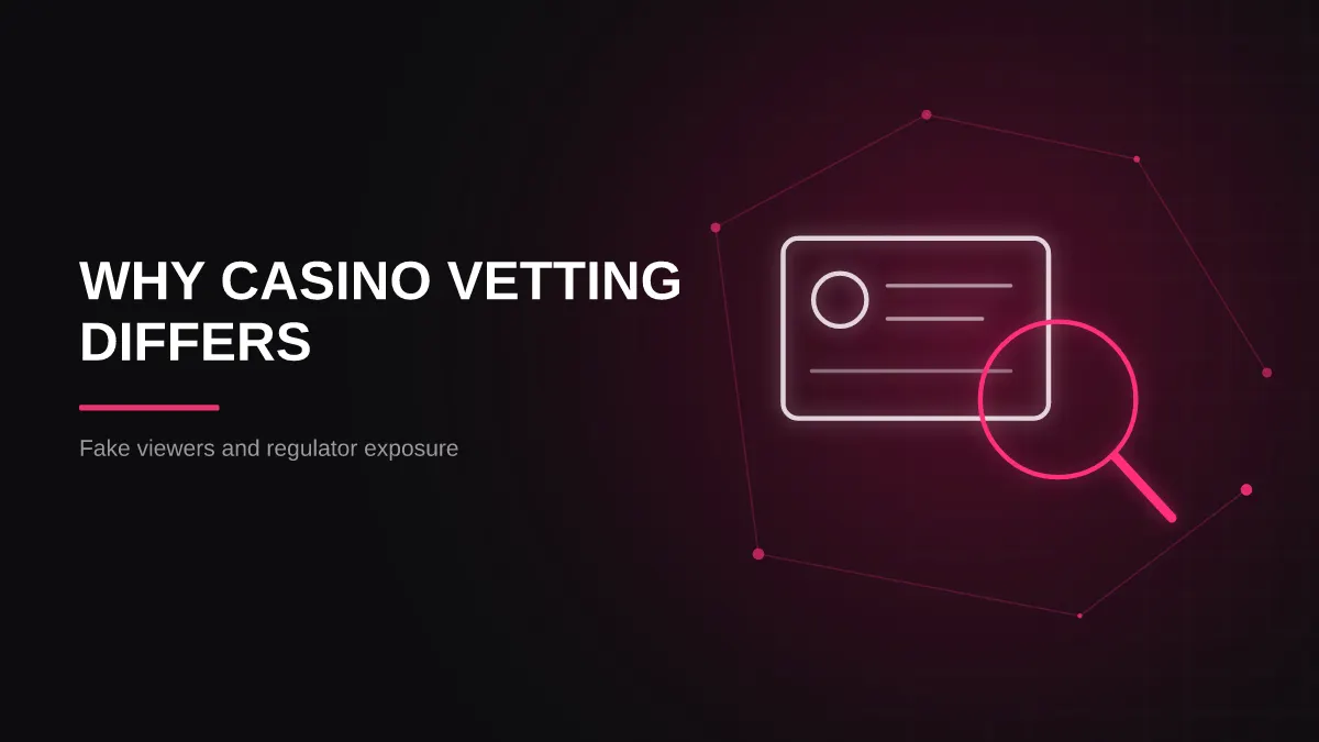 how to vet igaming influencers: fake viewer and regulator risk panel illustration