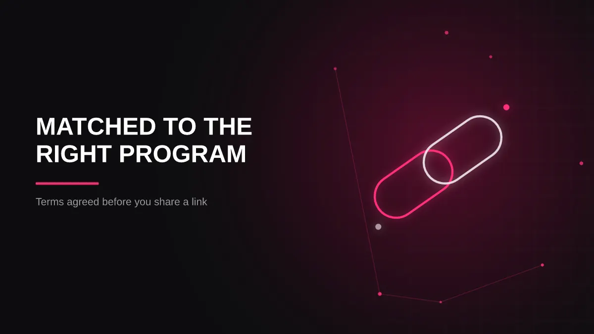 casino affiliate program for streamers: program match link illustration