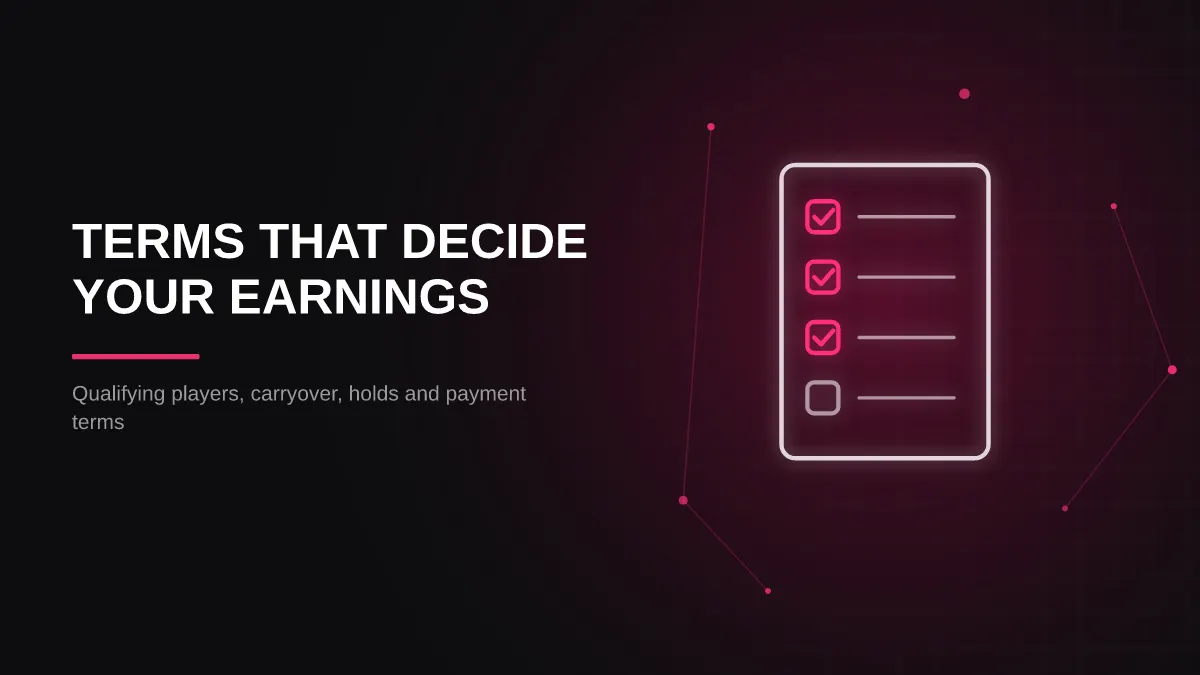 casino affiliate program for streamers: contract terms checklist illustration
