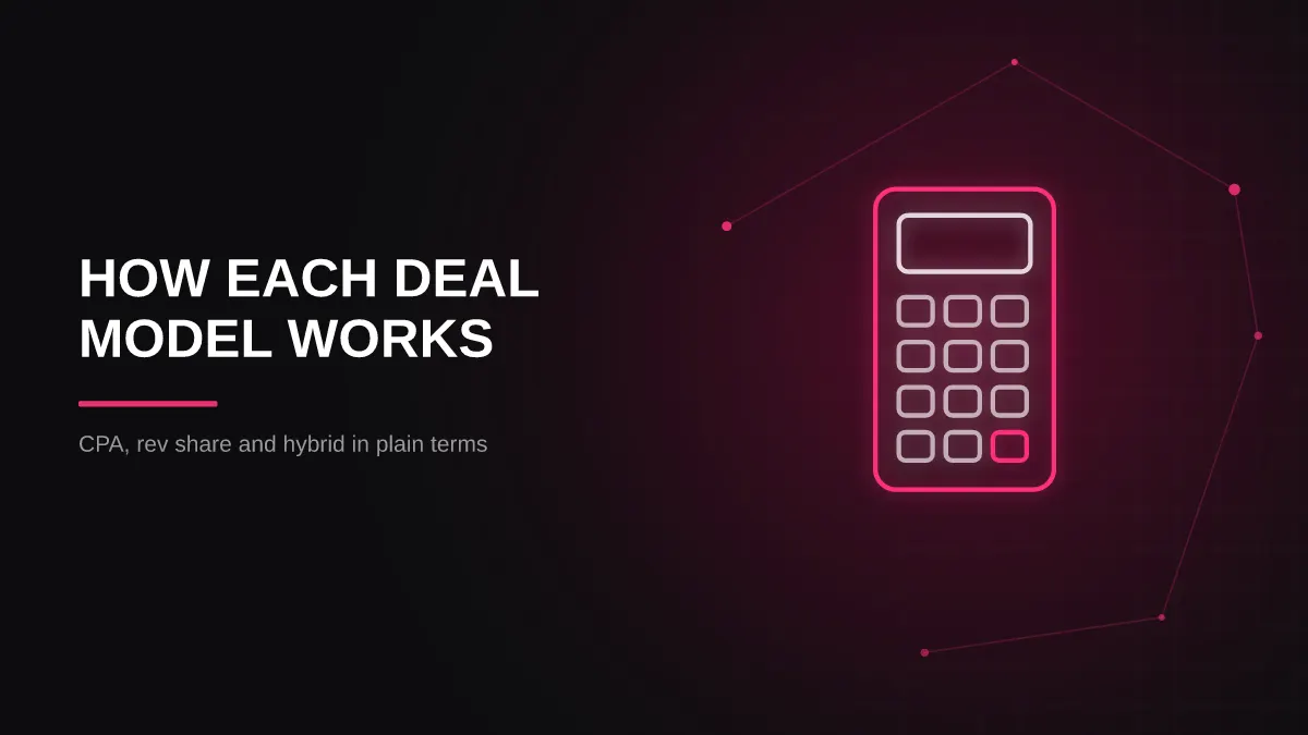 casino affiliate program for streamers: deal models illustration